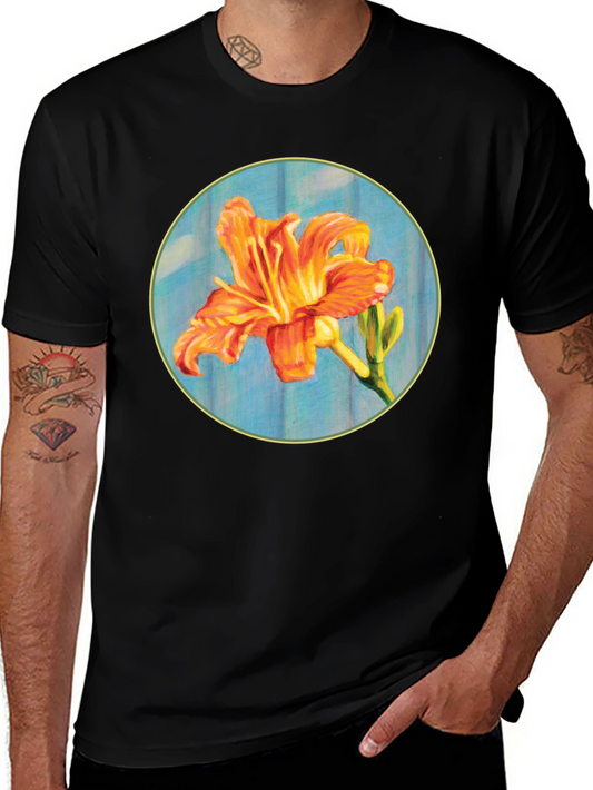 Orange Lily Graphic Tee - Stylish Floral Design