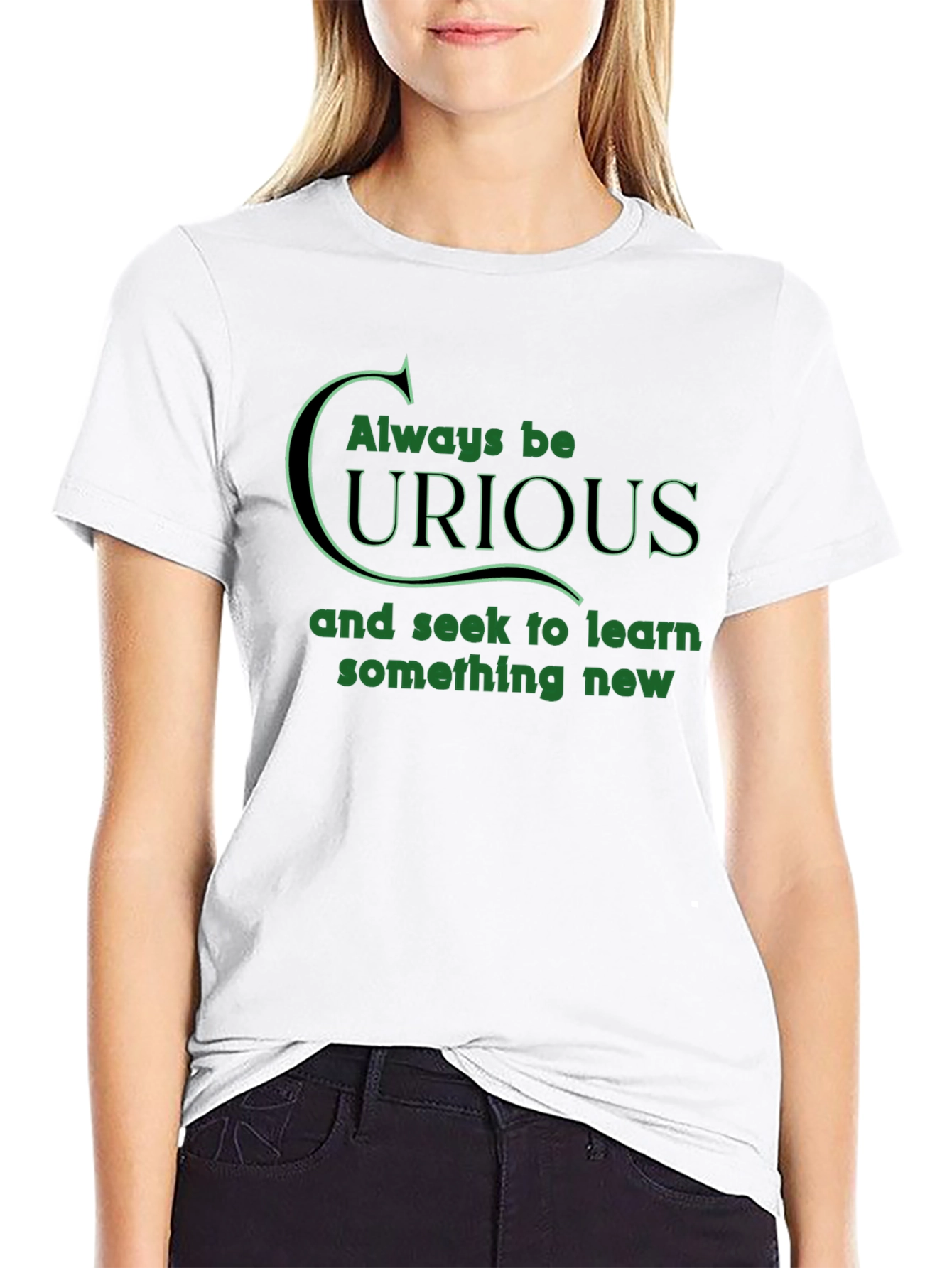 Always Be Curious Graphic T-Shirt - Black