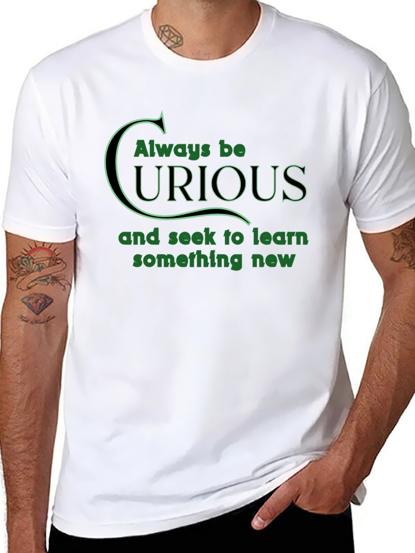 Always Be Curious Graphic T-Shirt - Black