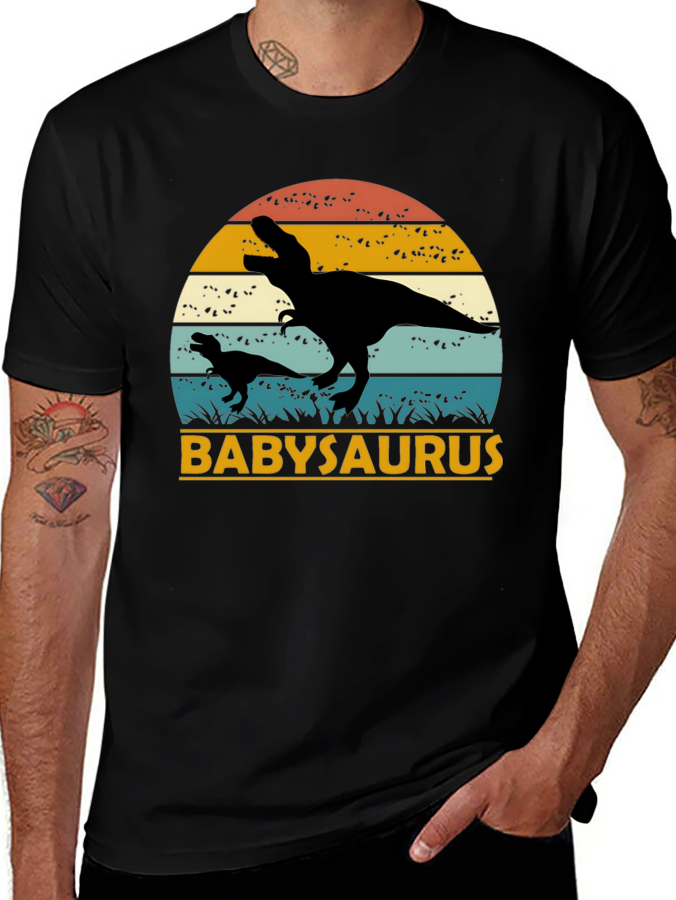 Babysaurus Rex T-Shirt - Black Dinosaur Tee