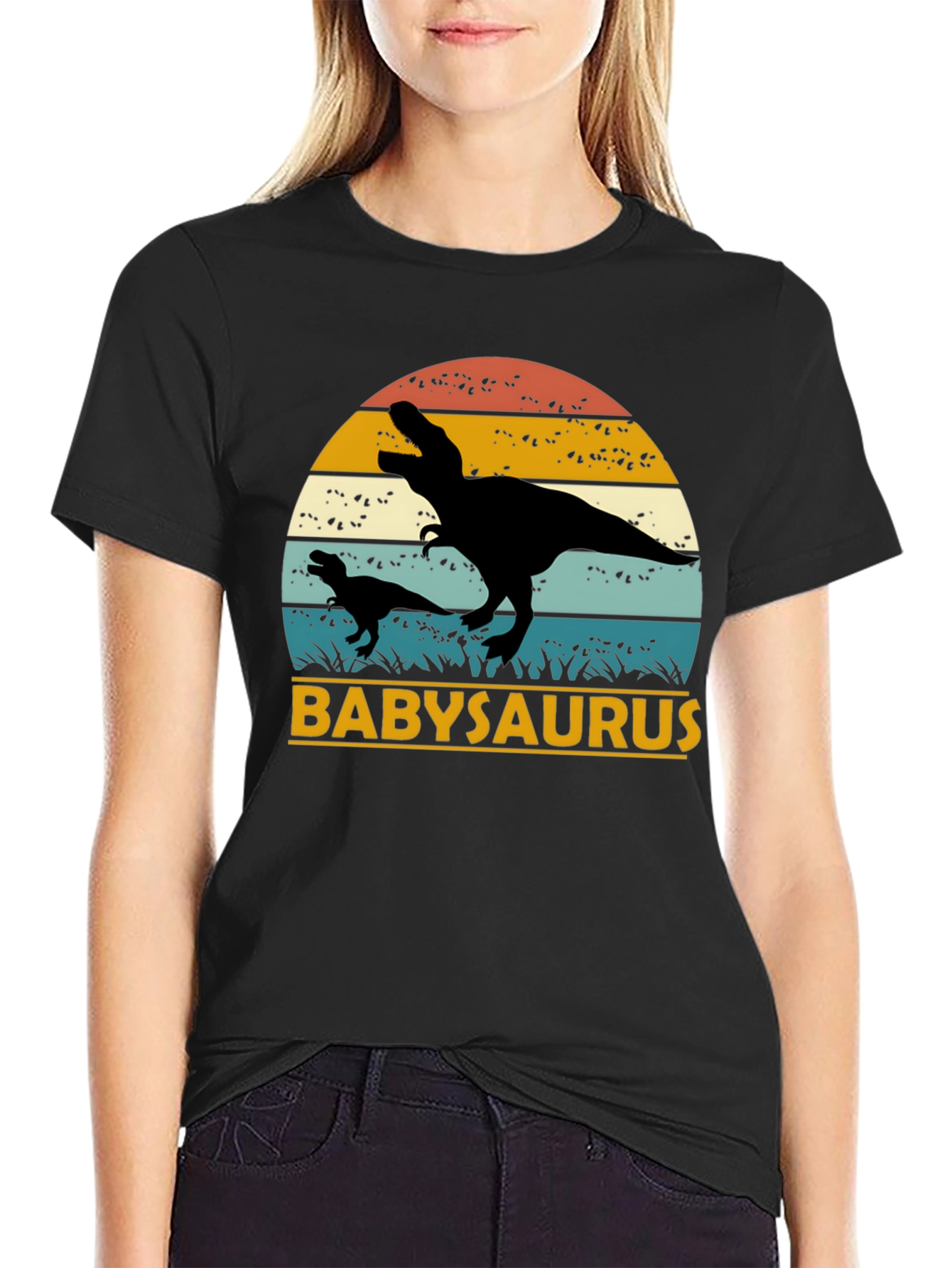 Babysaurus Rex T-Shirt - Black Dinosaur Tee