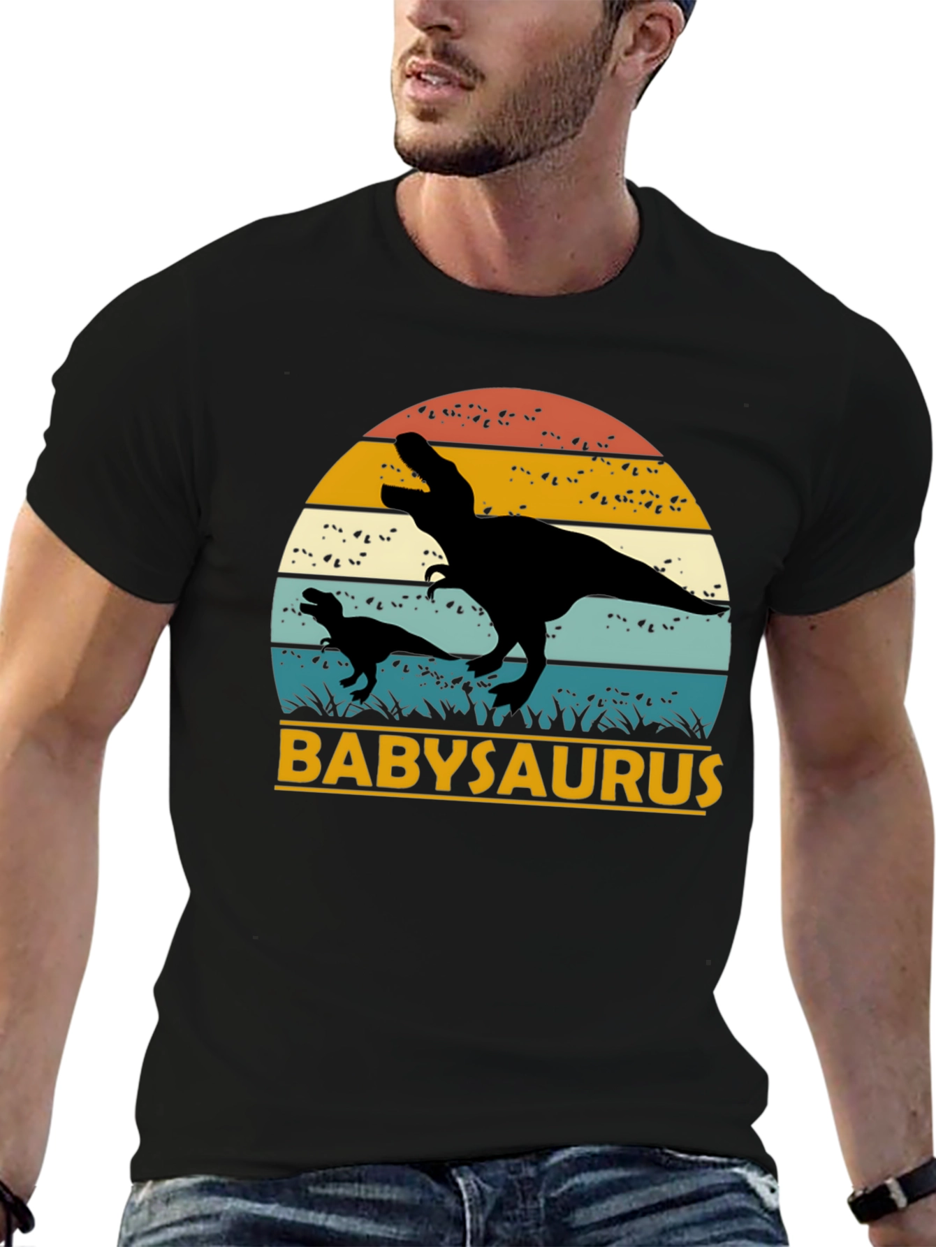 Babysaurus Rex T-Shirt - Black Dinosaur Tee
