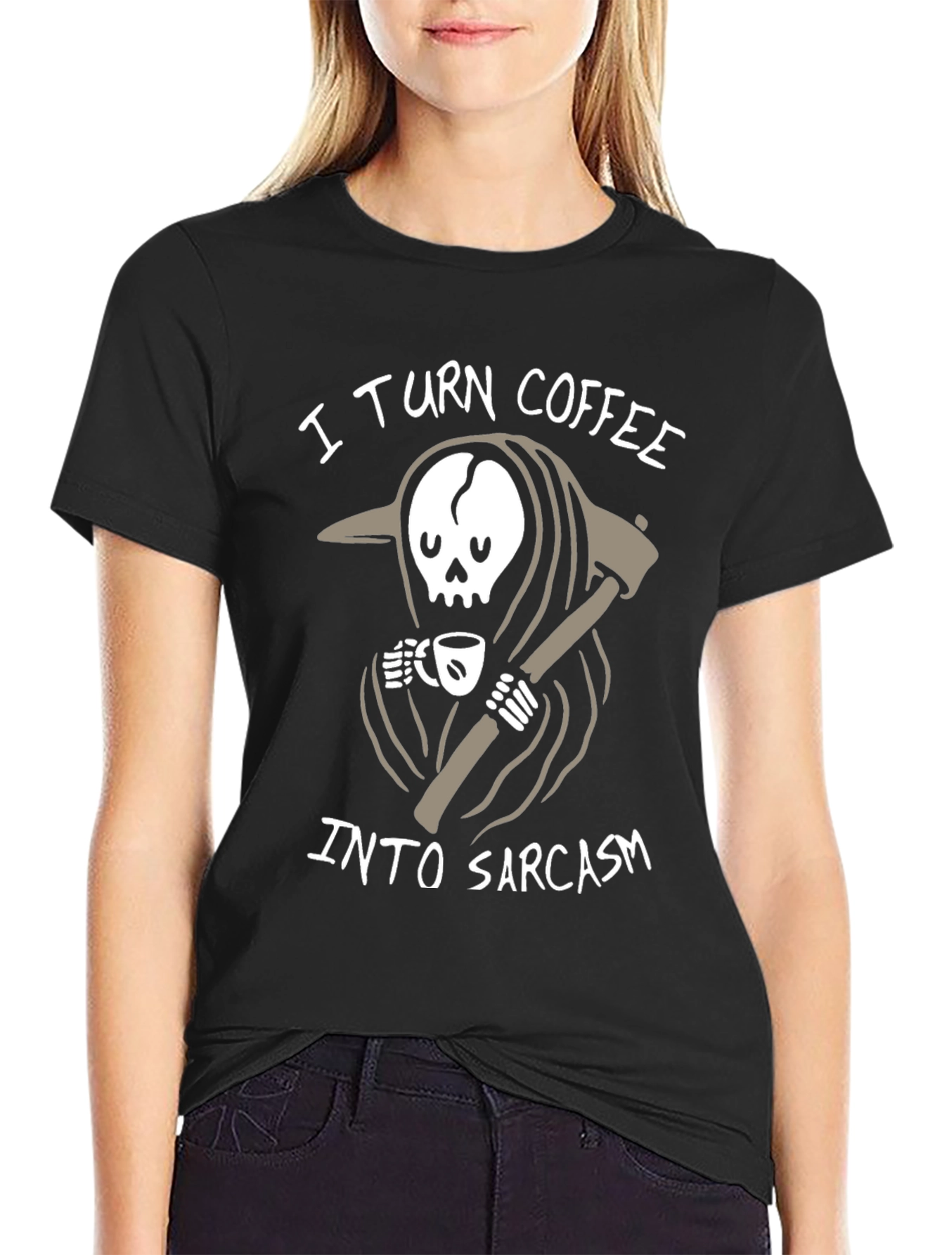 I Turn Coffee Into Sarcasm Graphic T-Shirt