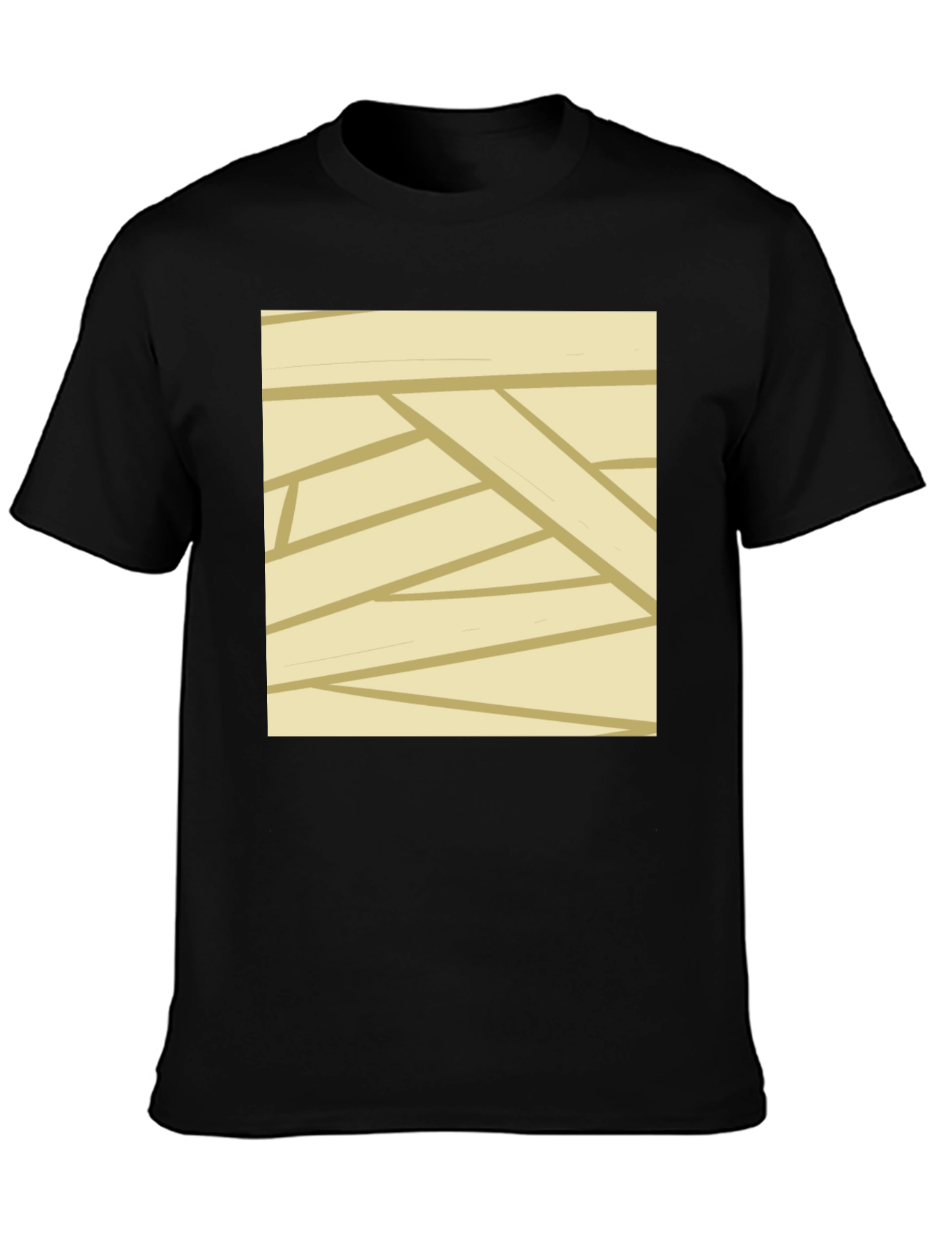 Mummy Wrap Style Graphic Tee - Black Casual T-Shirt