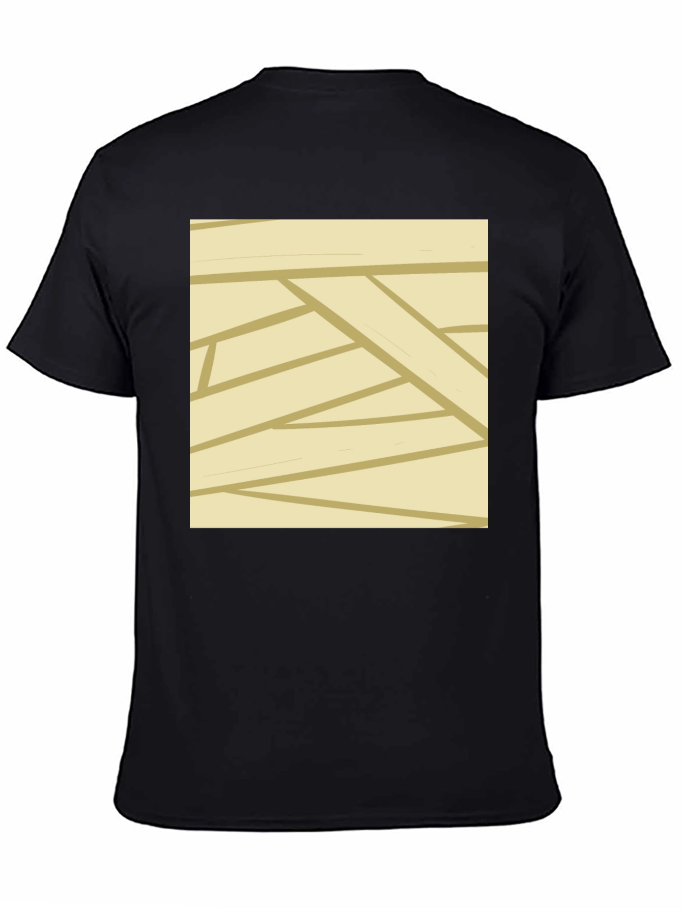 Mummy Wrap Style Graphic Tee - Black Casual T-Shirt