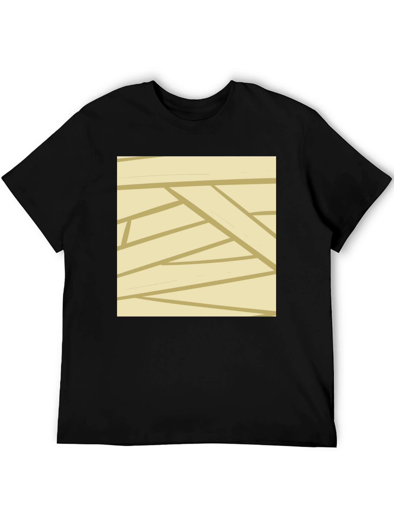 Mummy Wrap Style Graphic Tee - Black Casual T-Shirt