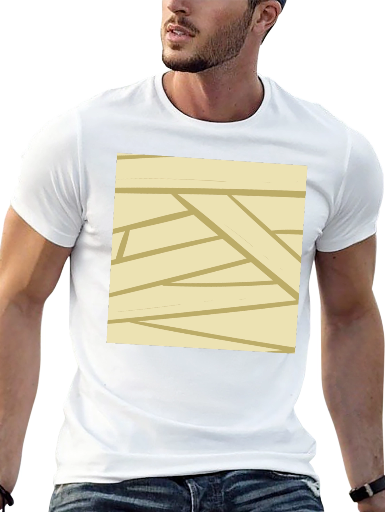 Mummy Wrap Style Graphic Tee - Black Casual T-Shirt
