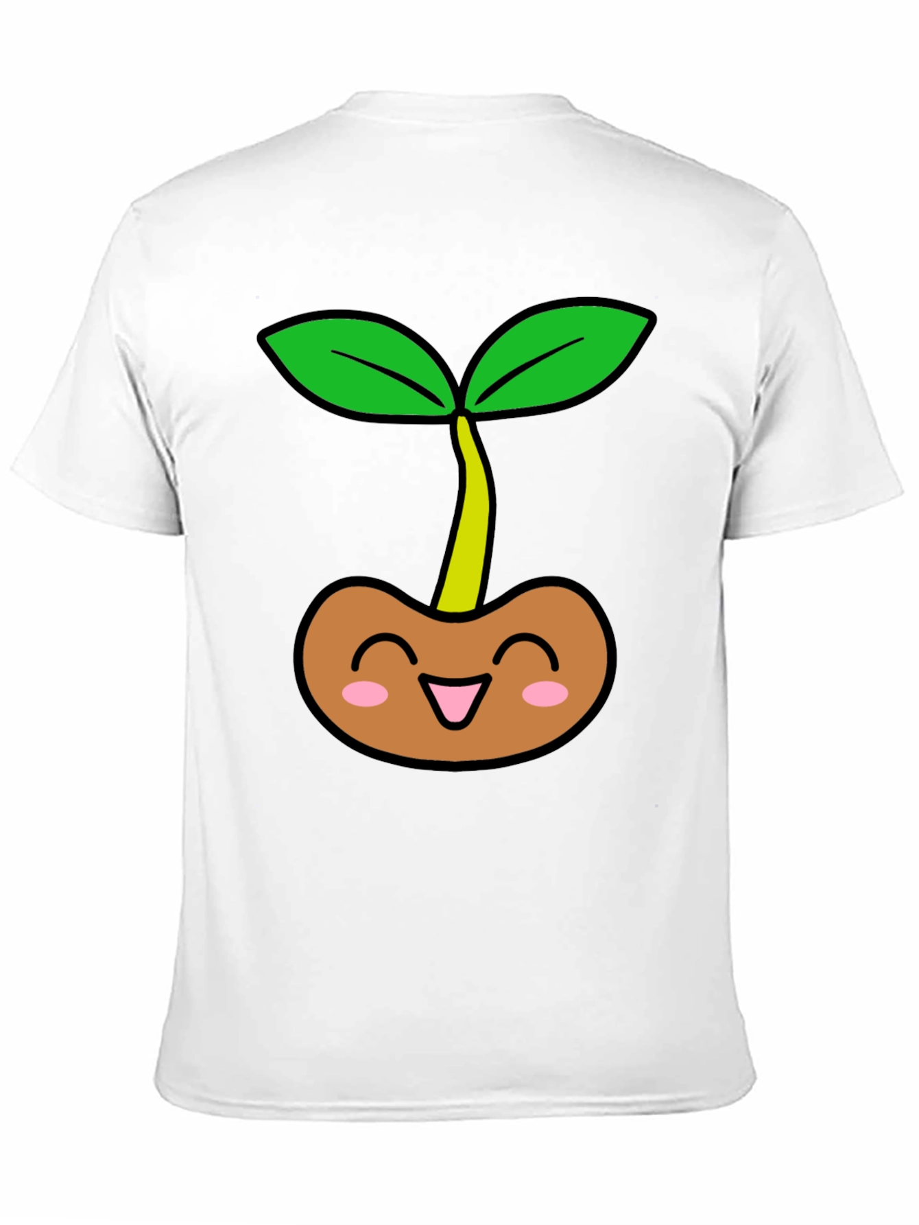 Cute Sprout Graphic Tee - Black Cotton T-Shirt