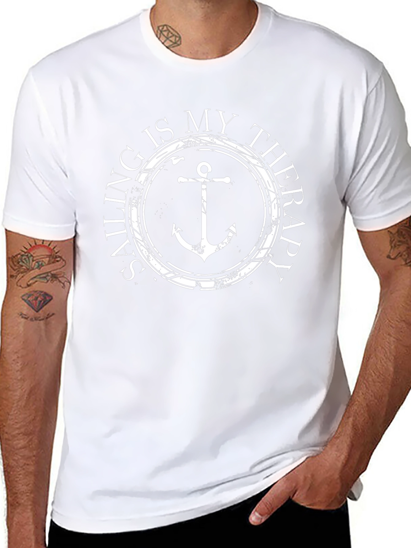 Sailing is My Therapy Anchor Graphic T-Shirt