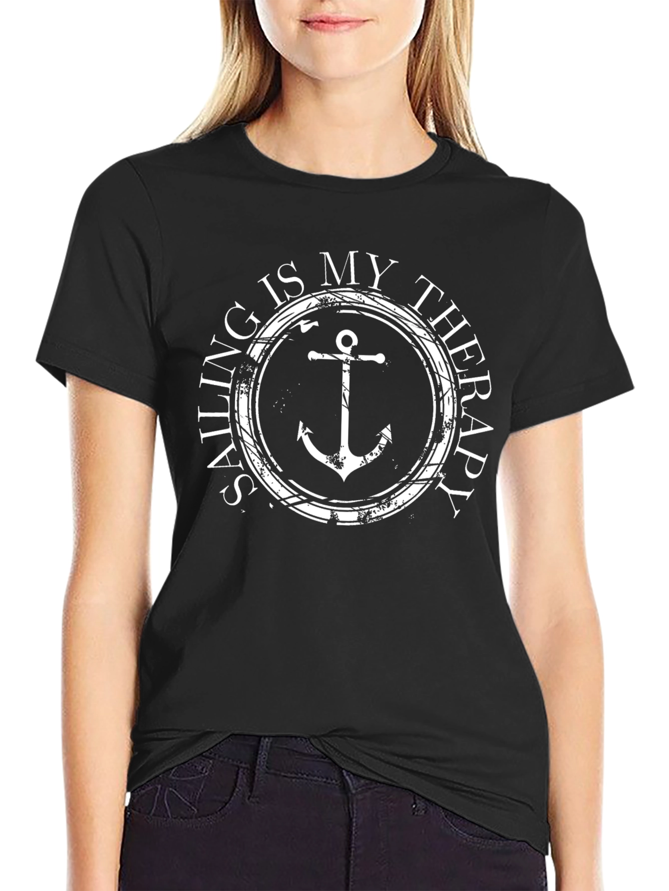 Sailing is My Therapy Anchor Graphic T-Shirt