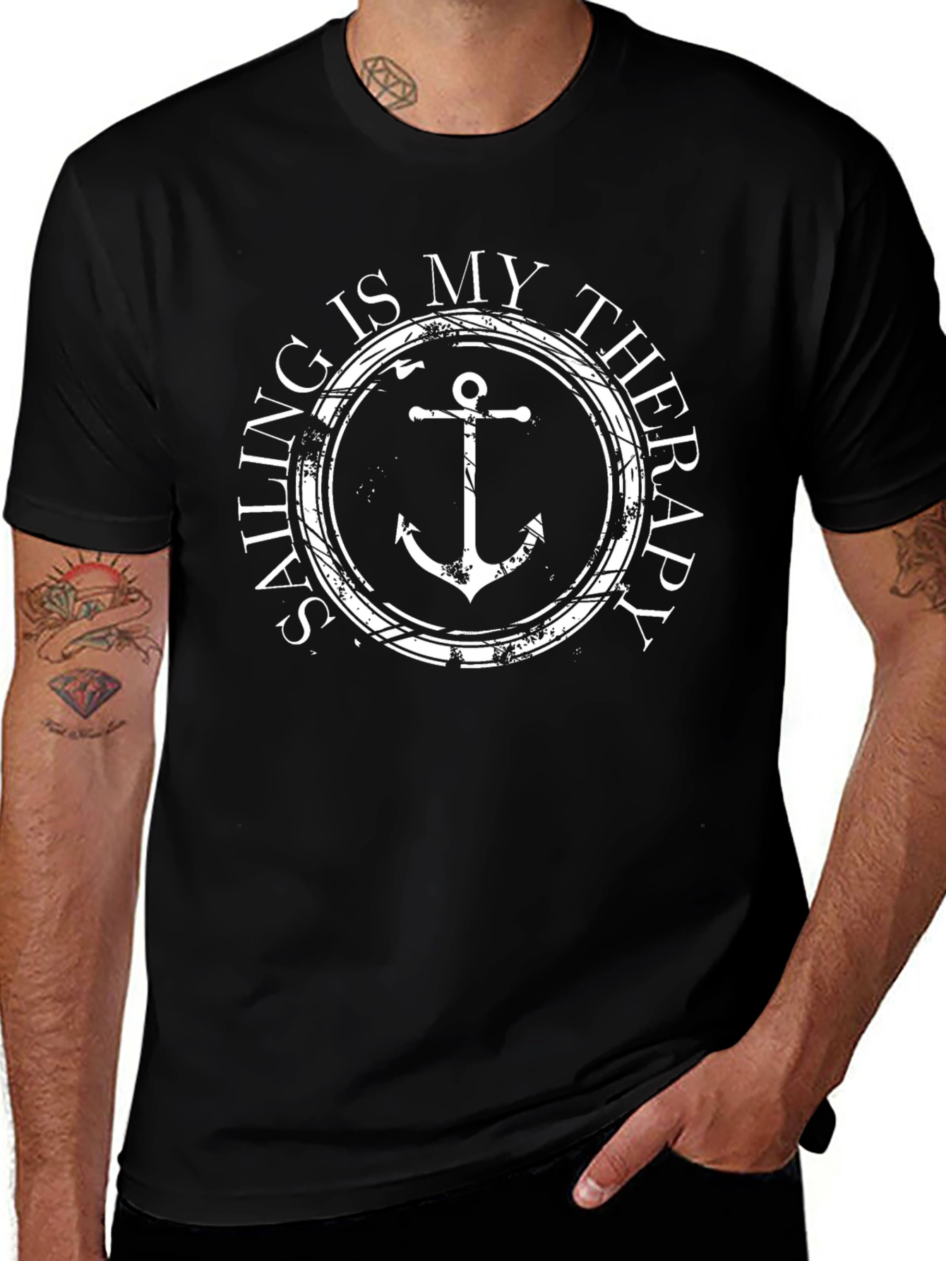 Sailing is My Therapy Anchor Graphic T-Shirt