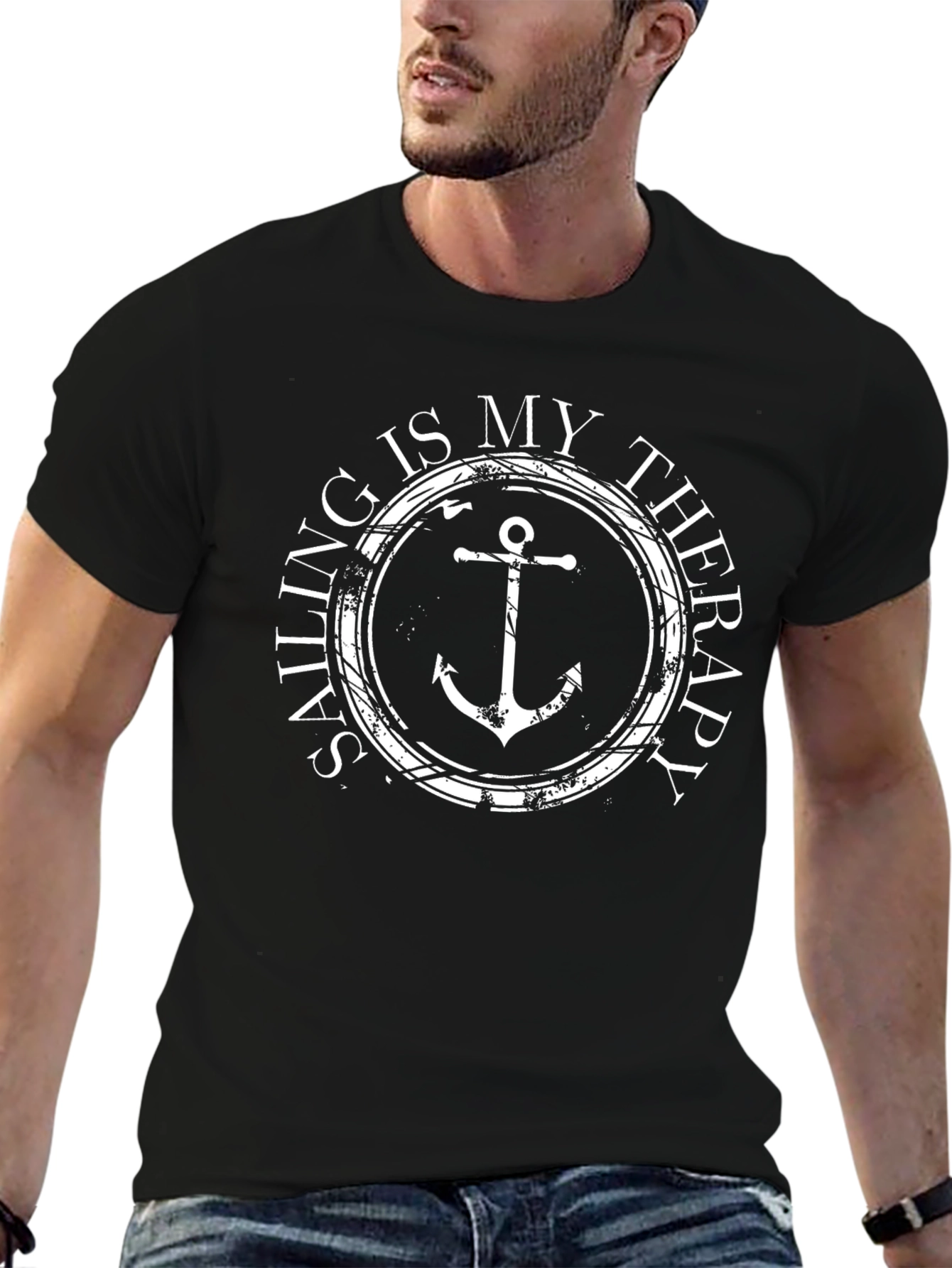 Sailing is My Therapy Anchor Graphic T-Shirt