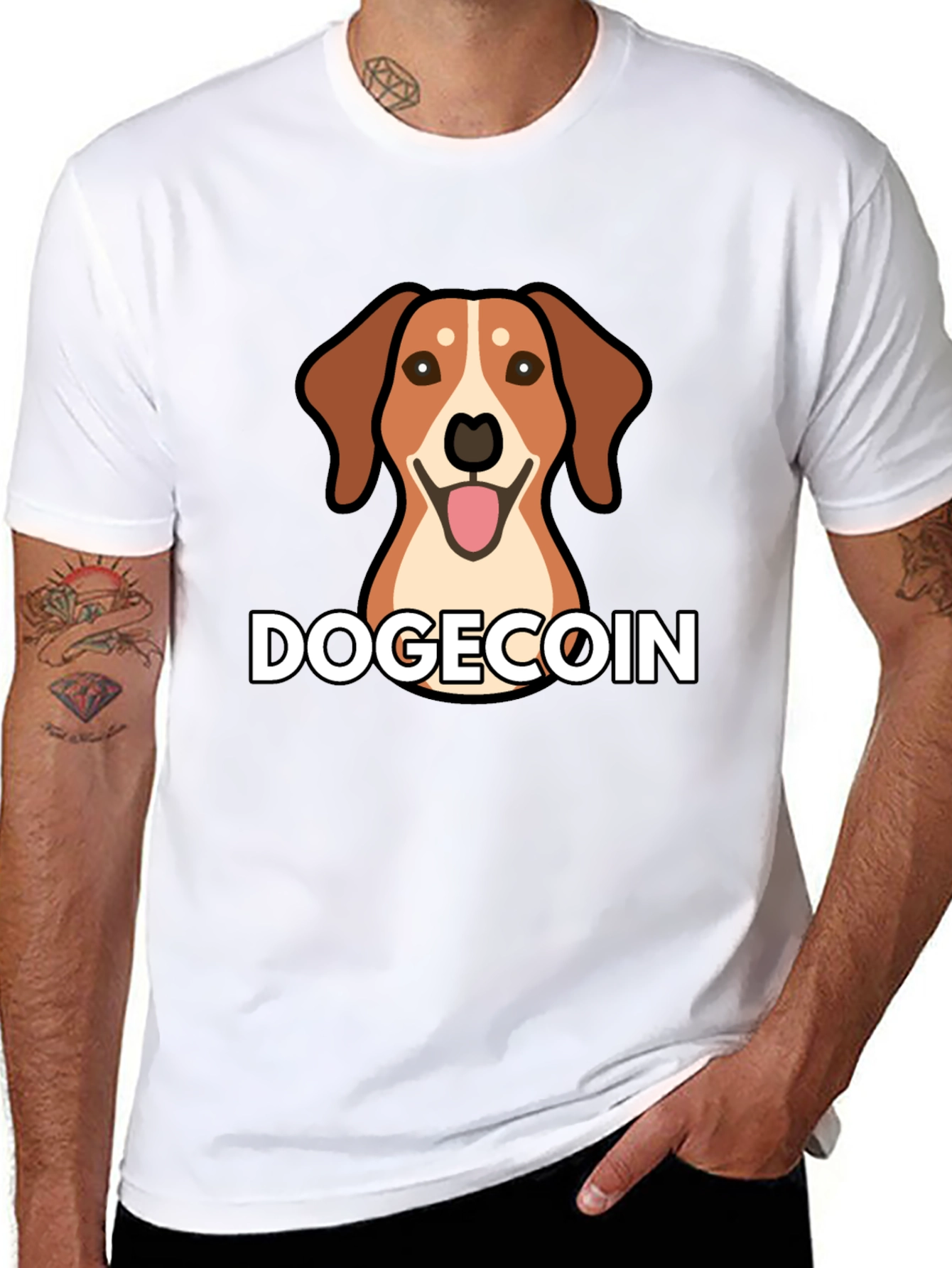 Dogecoin Dog T-Shirt - Black