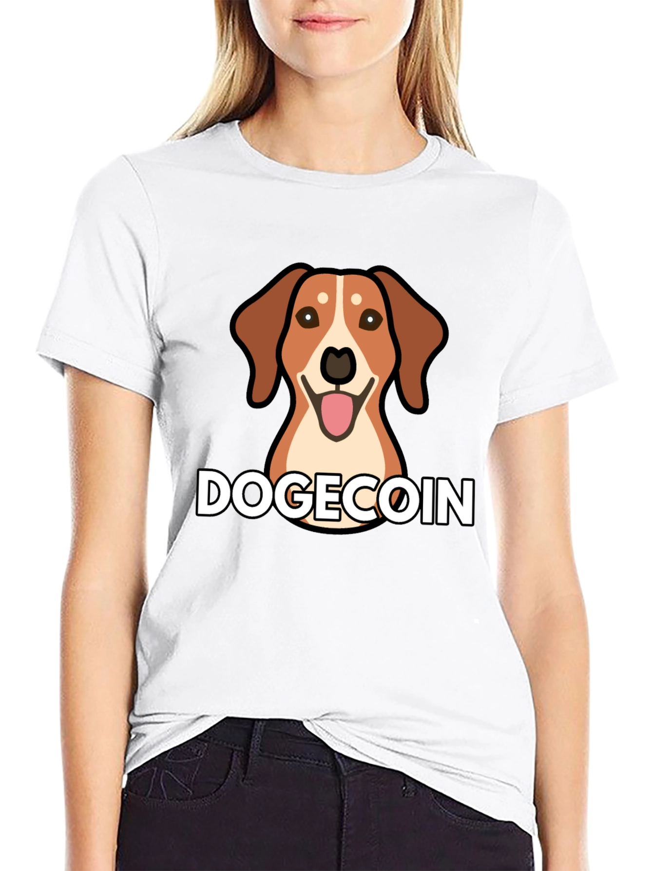Dogecoin Dog T-Shirt - Black