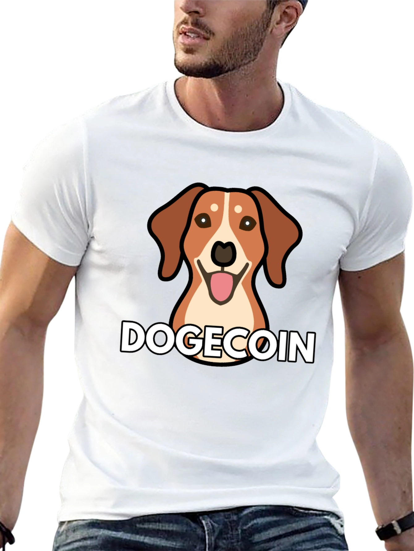 Dogecoin Dog T-Shirt - Black