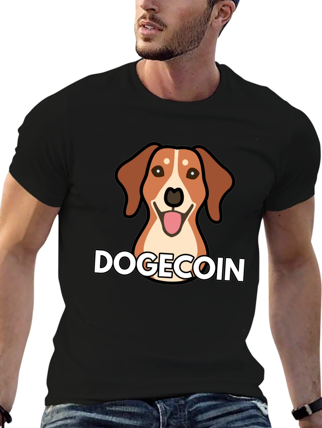 Dogecoin Dog T-Shirt - Black