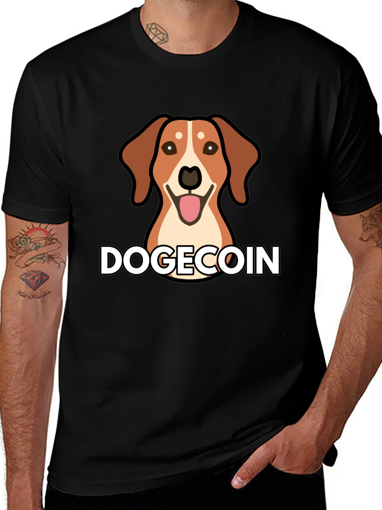 Dogecoin Dog T-Shirt - Black