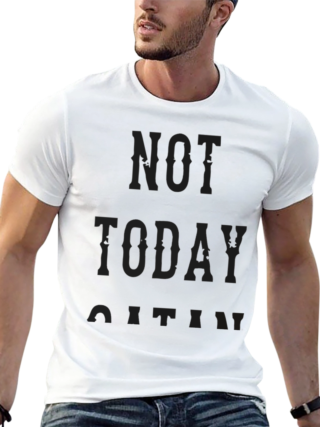 Not Today Satan Graphic Tee - Black