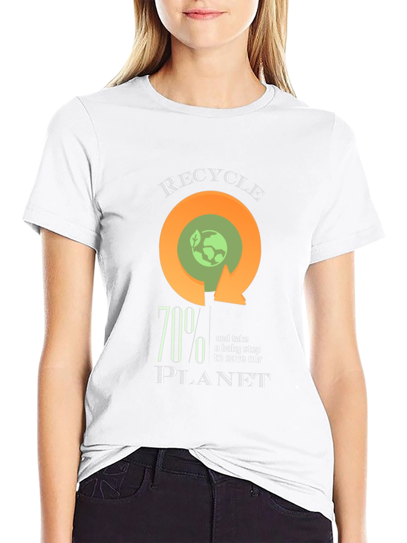Recycle 70% Planet Graphic Print Tee