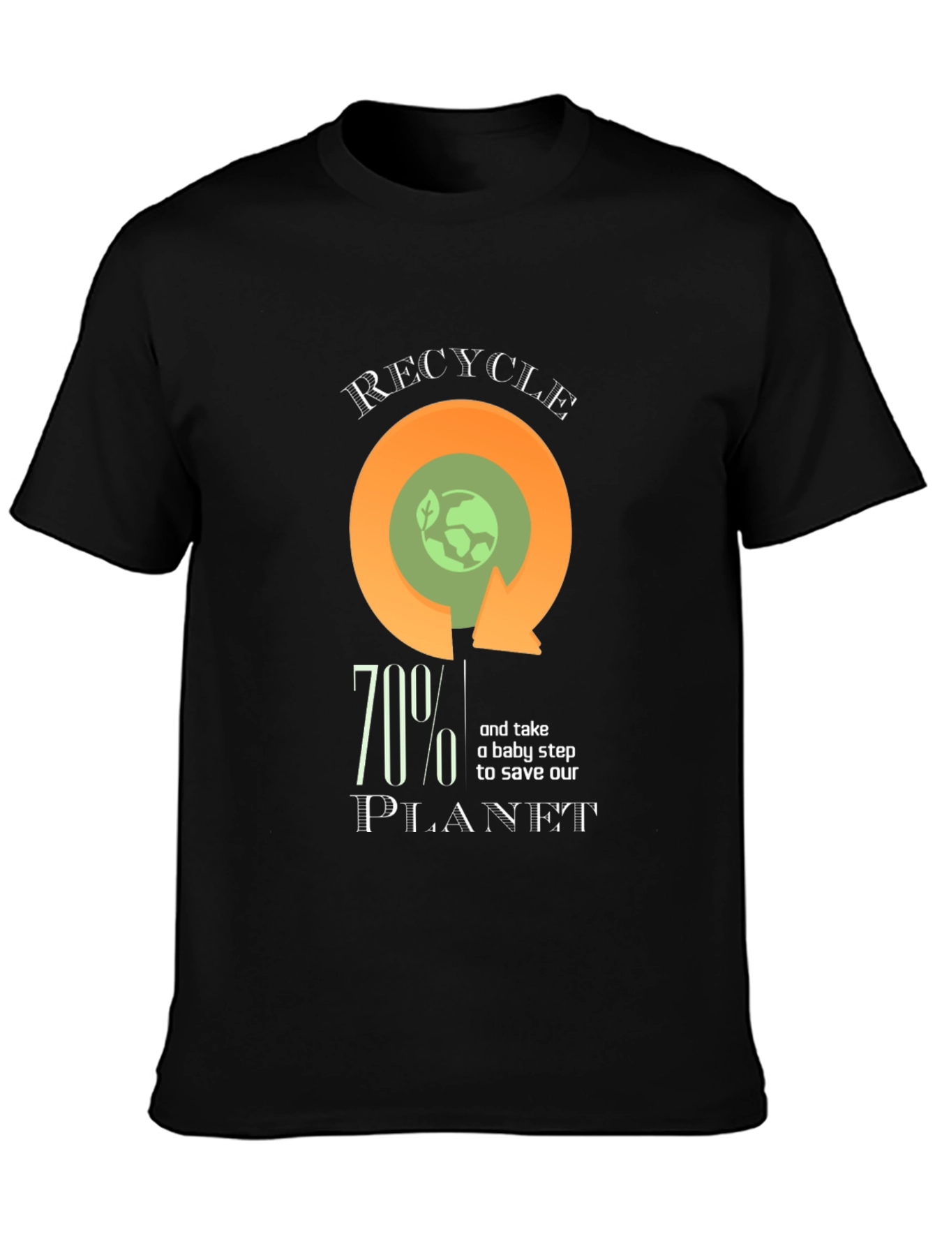 Recycle 70% Planet Graphic Print Tee