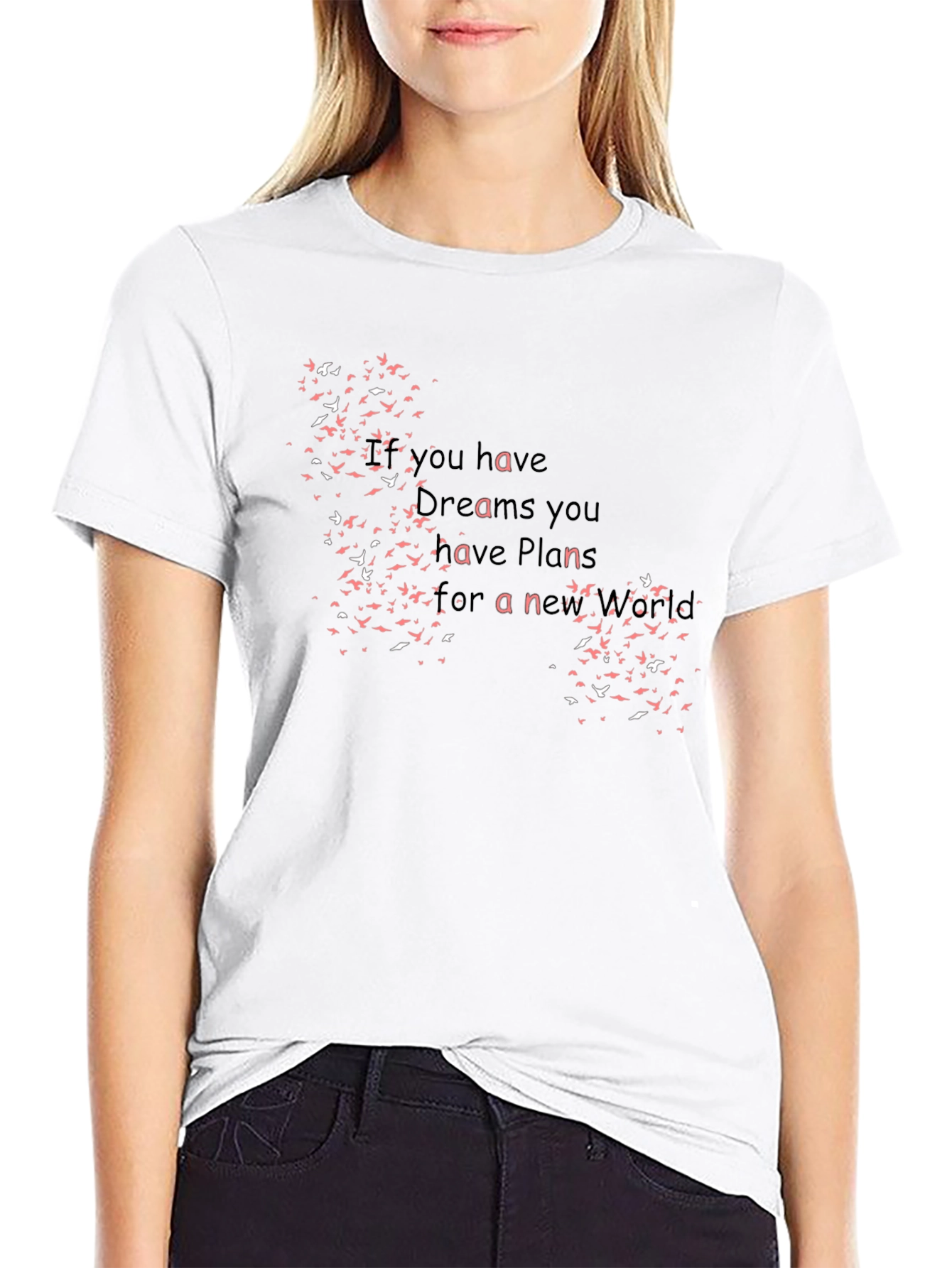 Dreams & Plans Bird T-Shirt - Black