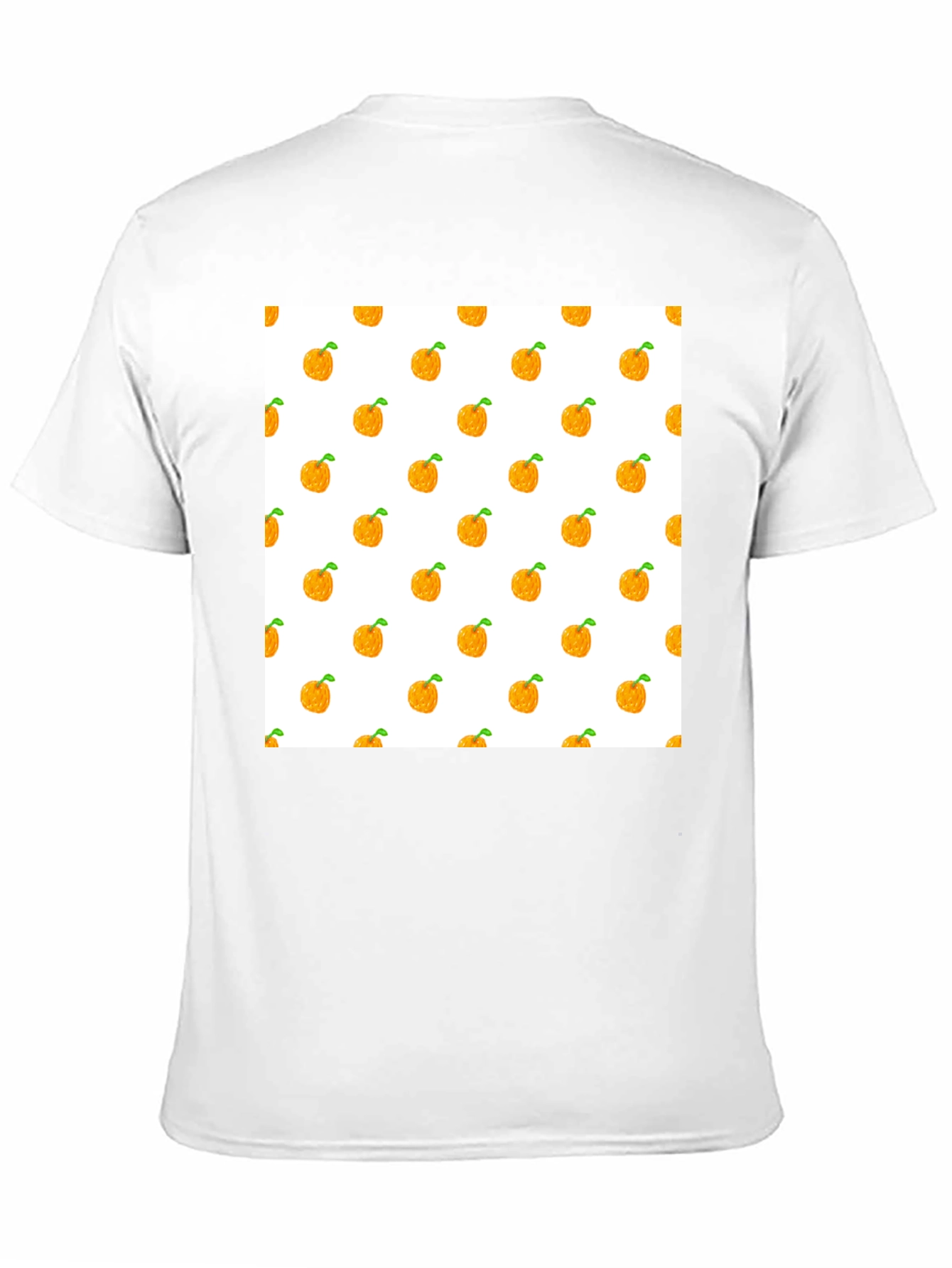 Orange Fruit Pattern Black T-Shirt