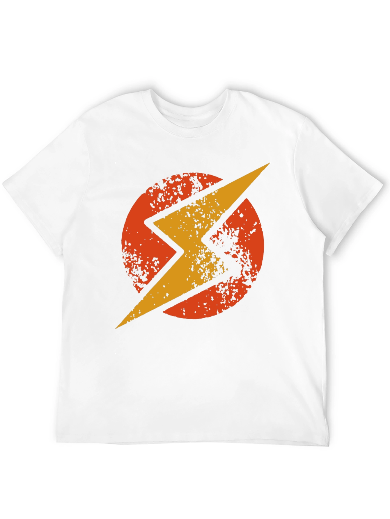 Retro Lightning Bolt Graphic T-Shirt - Black