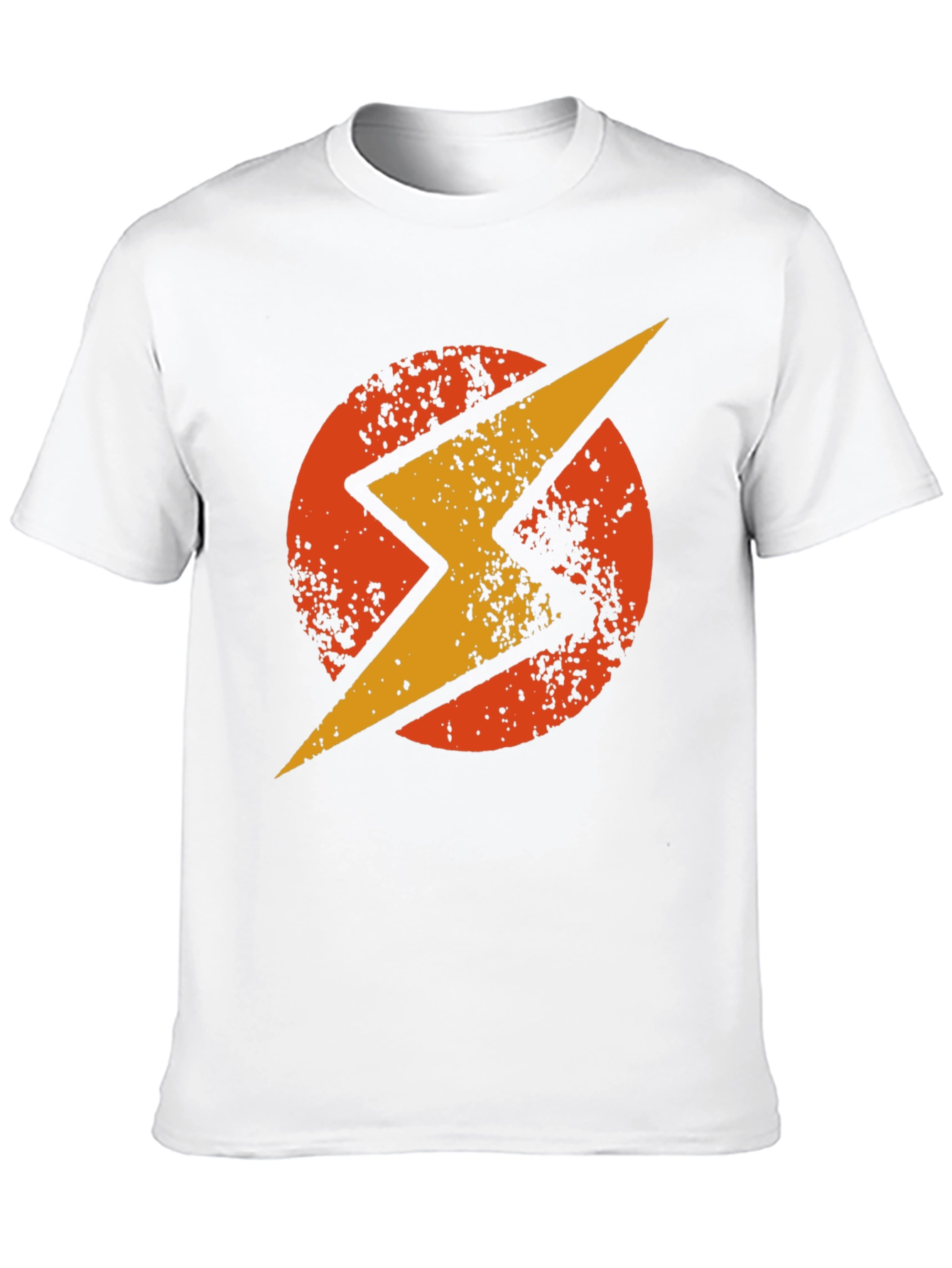 Retro Lightning Bolt Graphic T-Shirt - Black