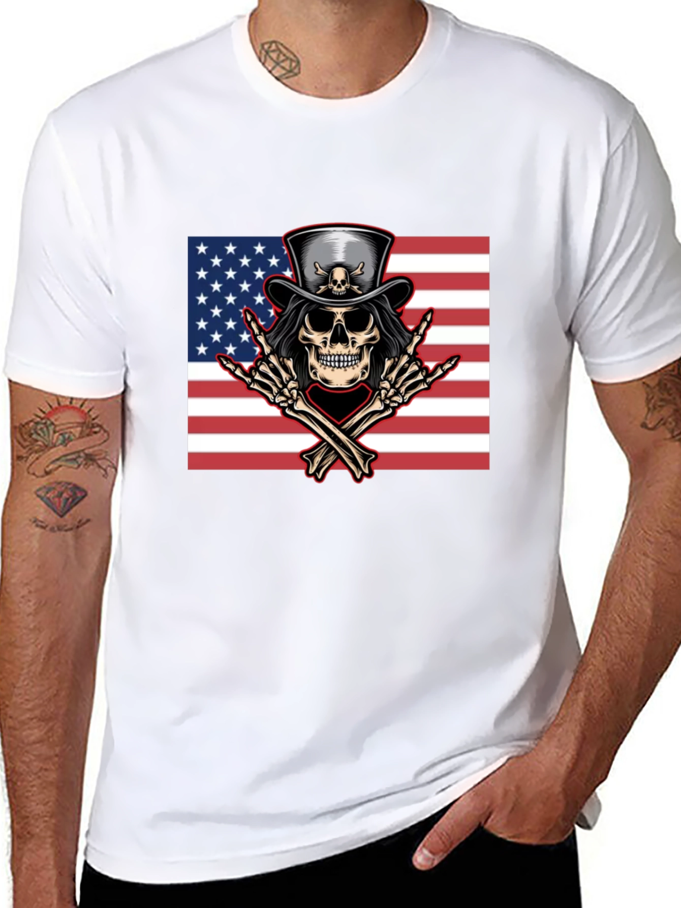 American Skull Rocker Tee - Black