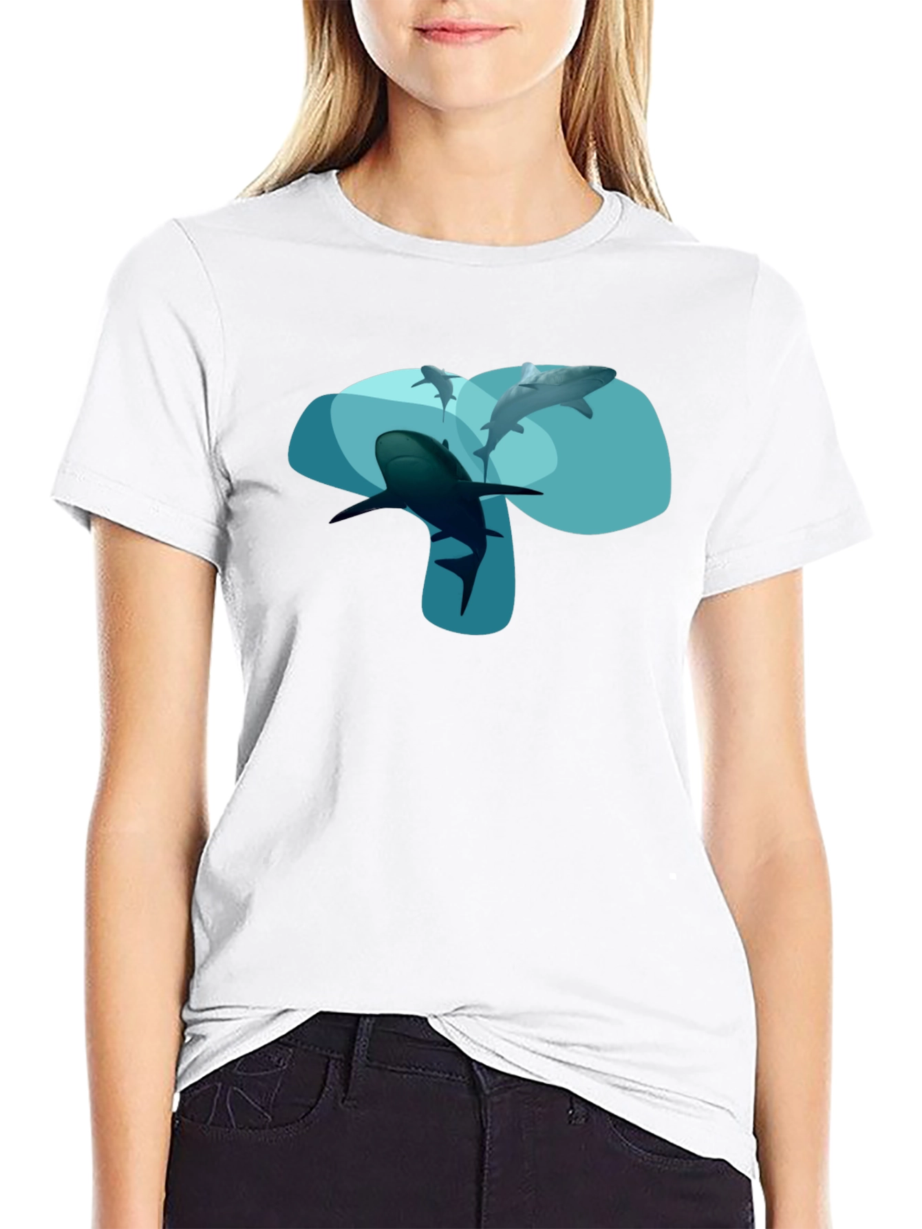 Shark Graphic Black T-Shirt