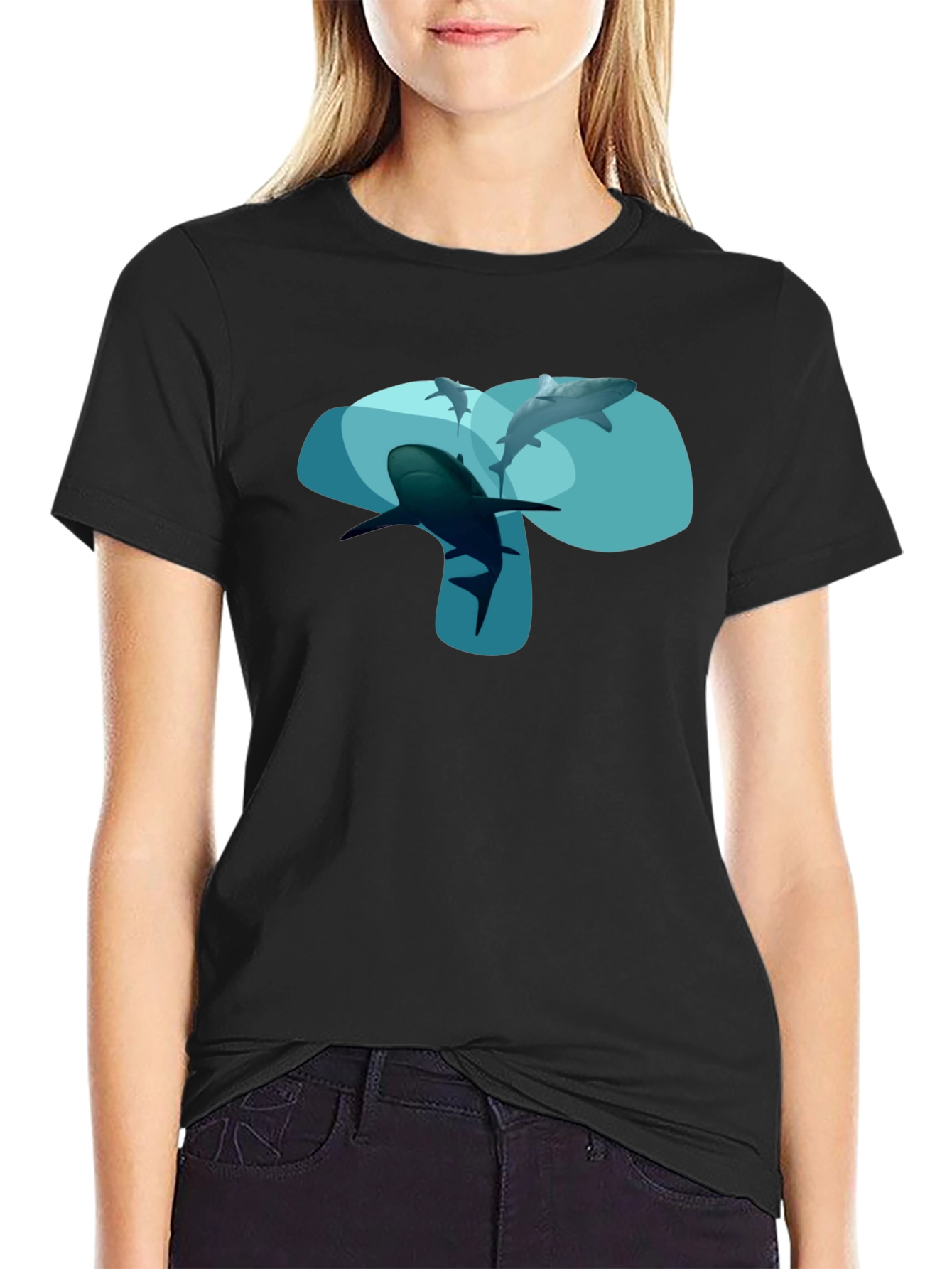 Shark Graphic Black T-Shirt