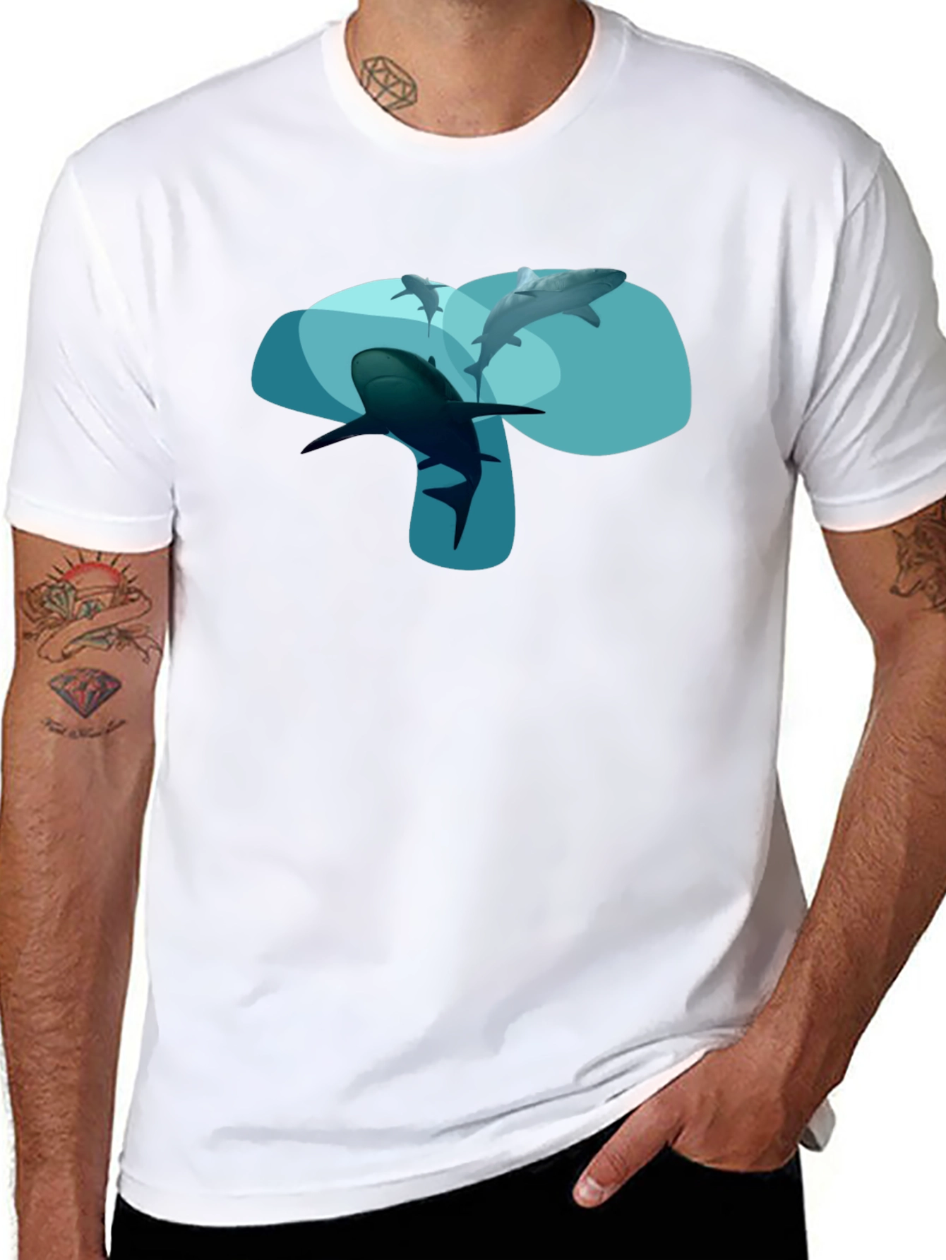Shark Graphic Black T-Shirt