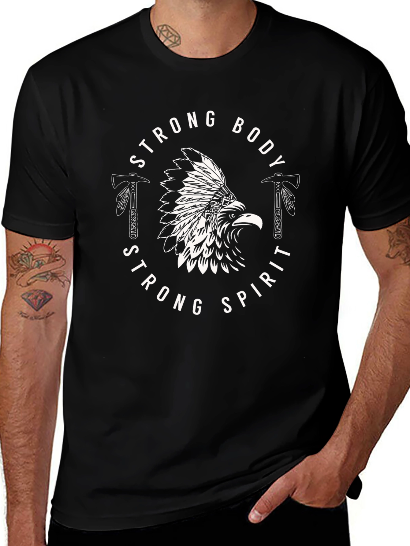 Strong Body Strong Spirit Eagle Graphic Tee