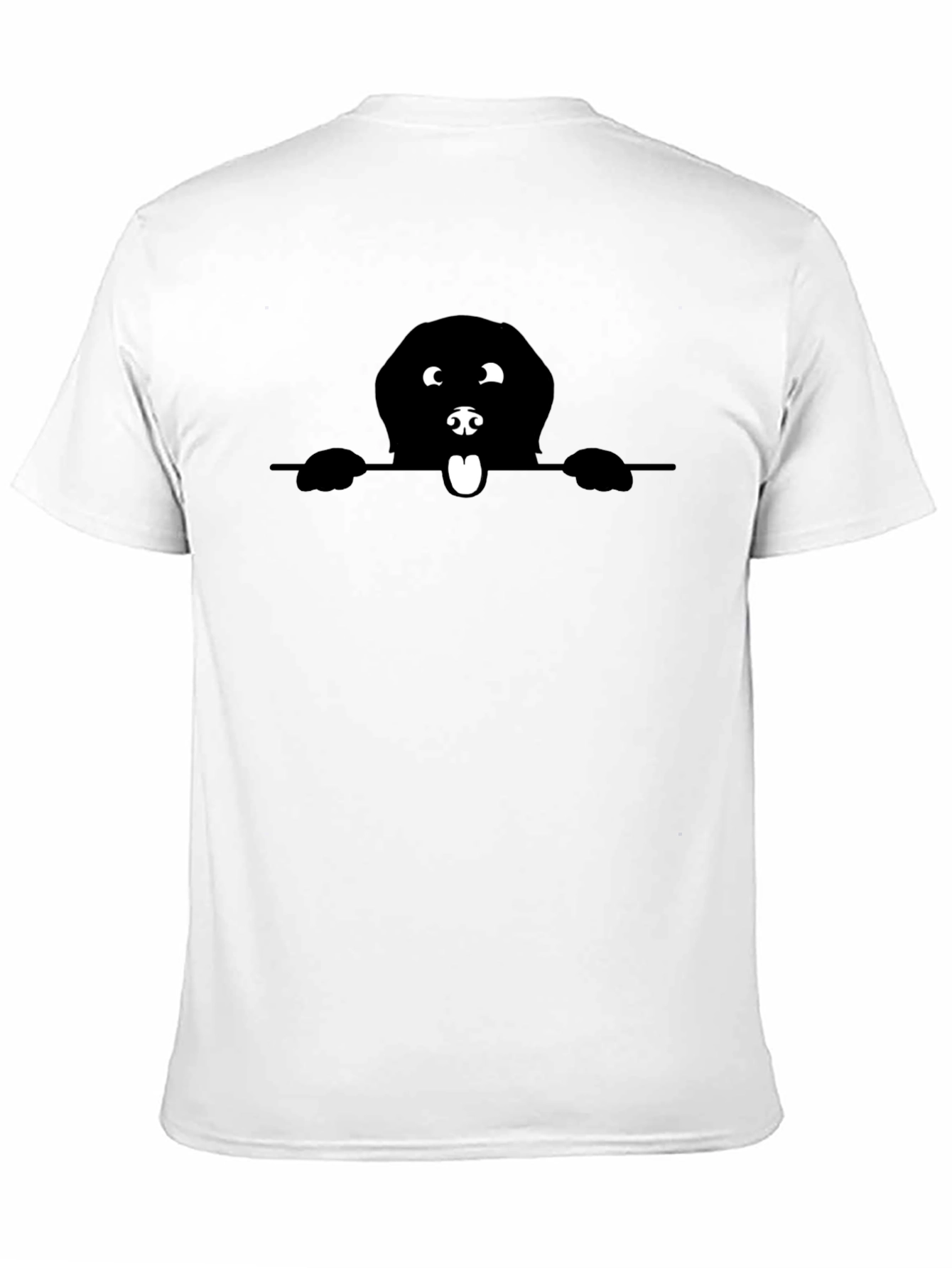 Dog Peek Black T-Shirt - Cute Pet Graphic Tee