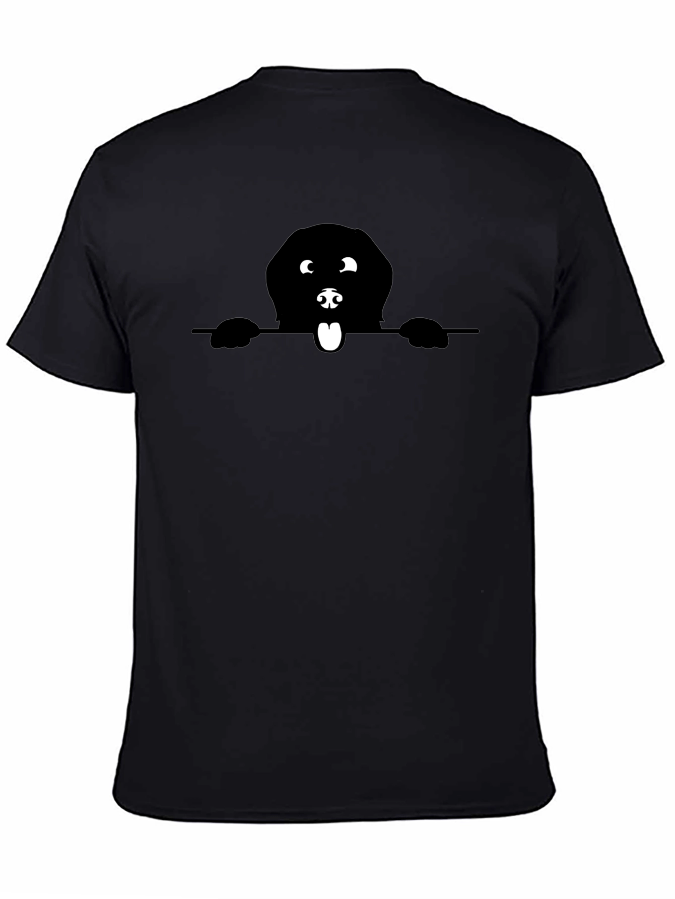 Dog Peek Black T-Shirt - Cute Pet Graphic Tee