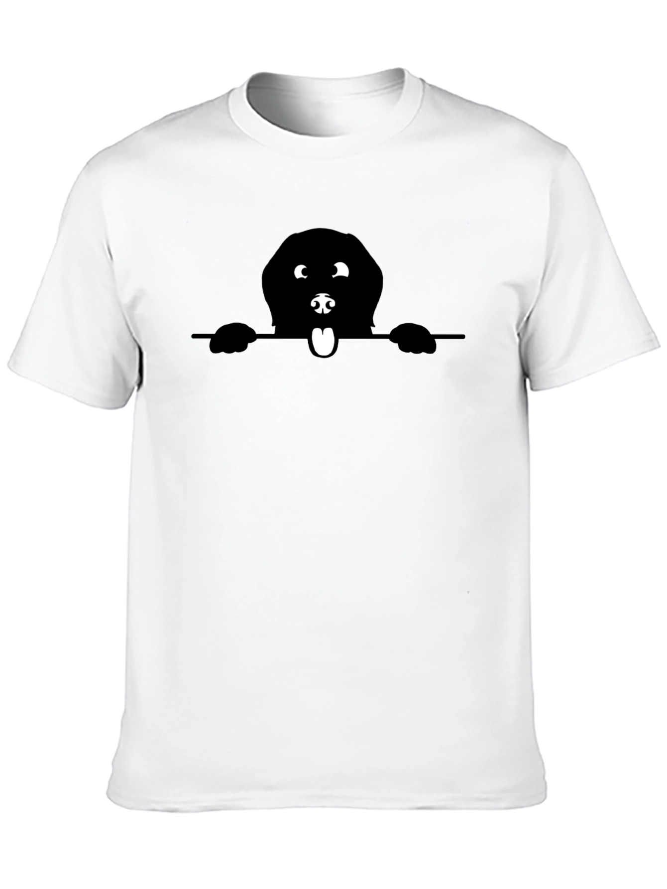 Dog Peek Black T-Shirt - Cute Pet Graphic Tee