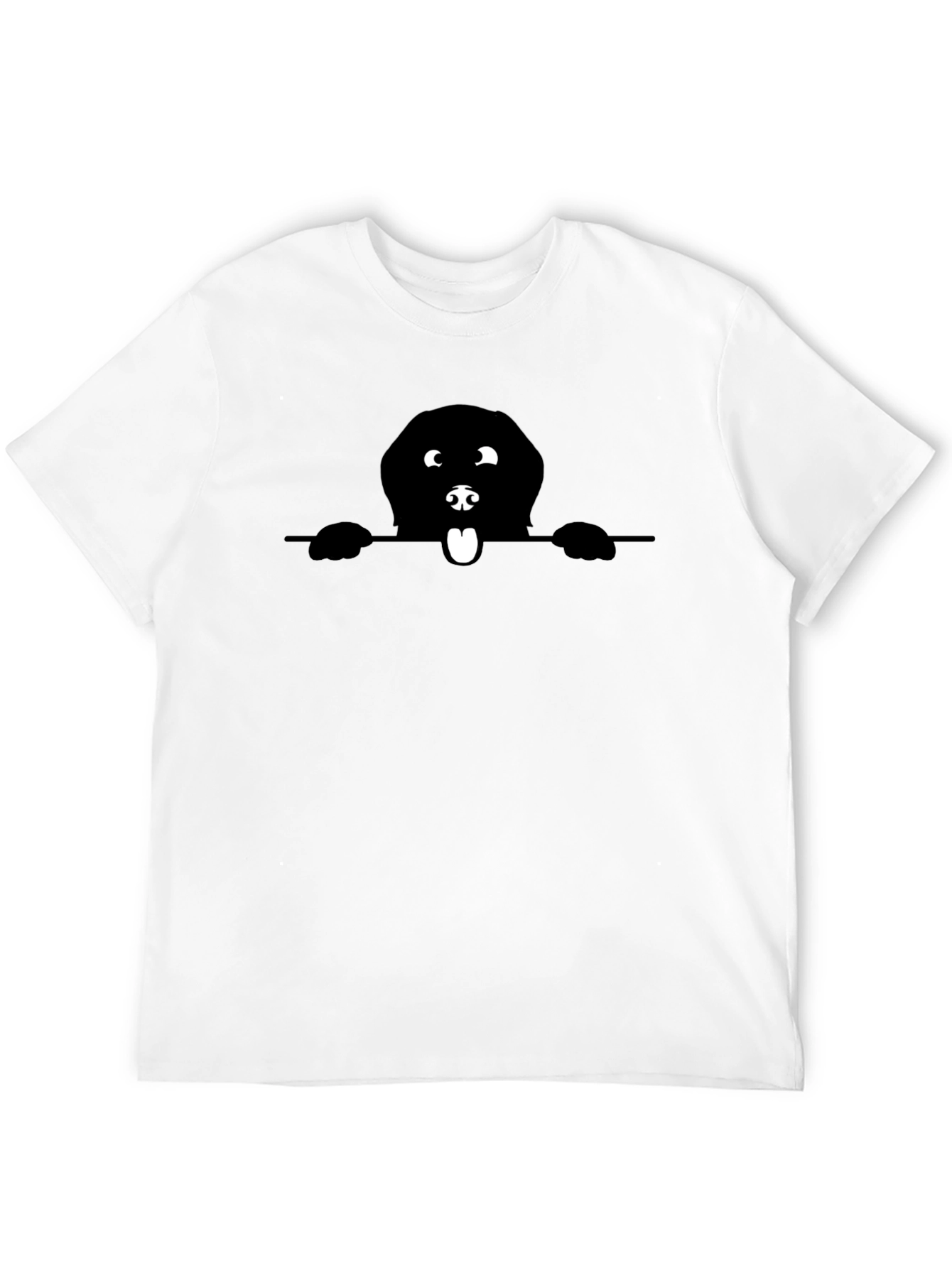 Dog Peek Black T-Shirt - Cute Pet Graphic Tee