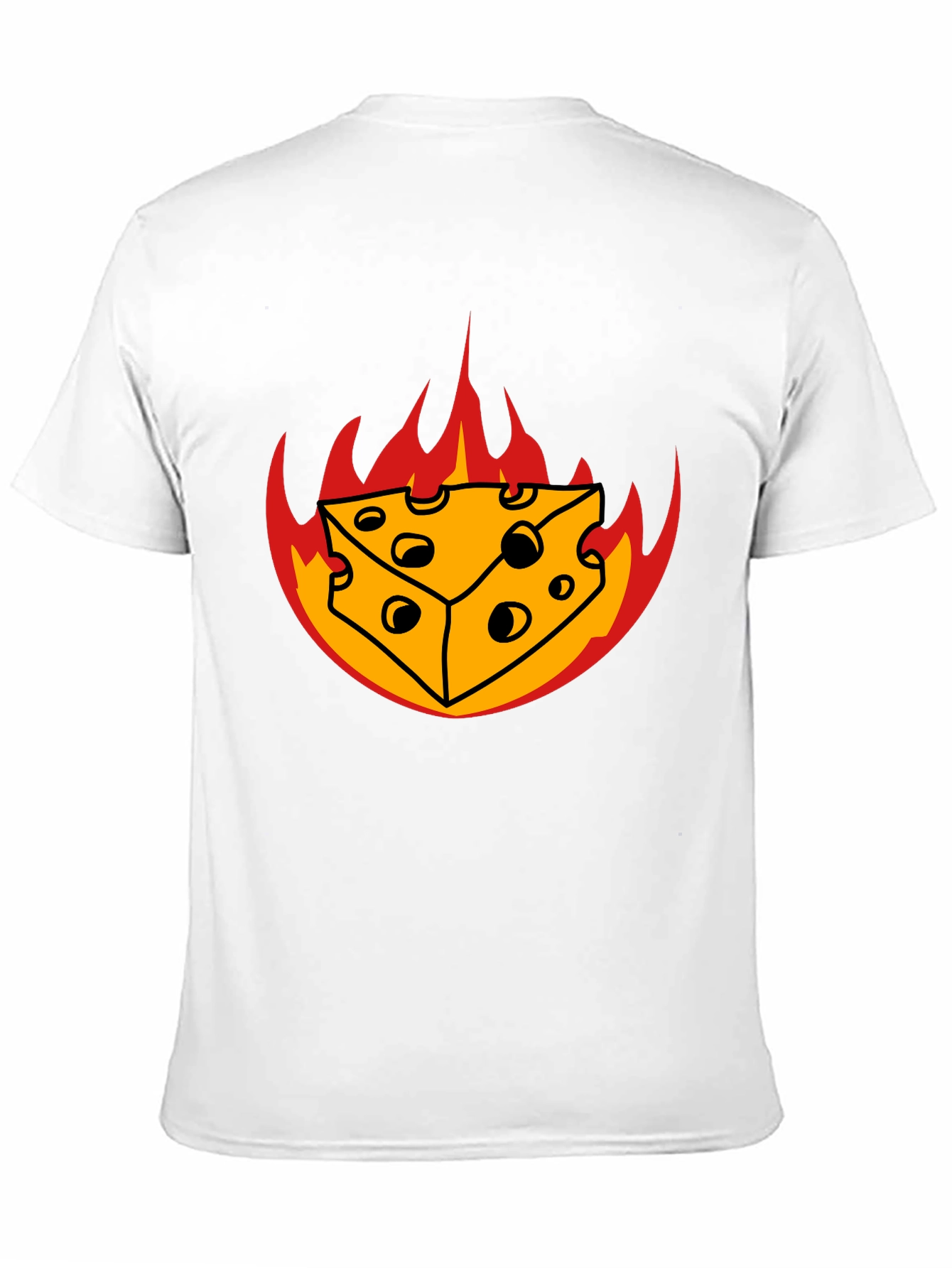 Fiery Cheese Graphic Tee - Black Cotton T-Shirt