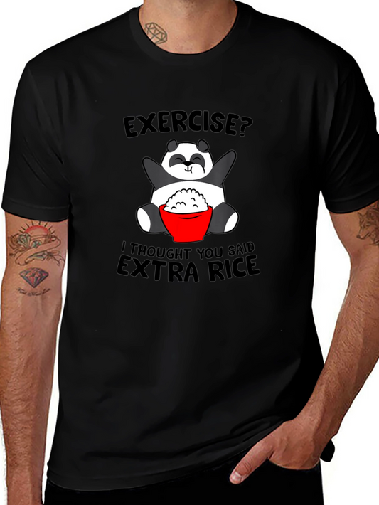 Funny Panda Extra Rice Graphic T-Shirt