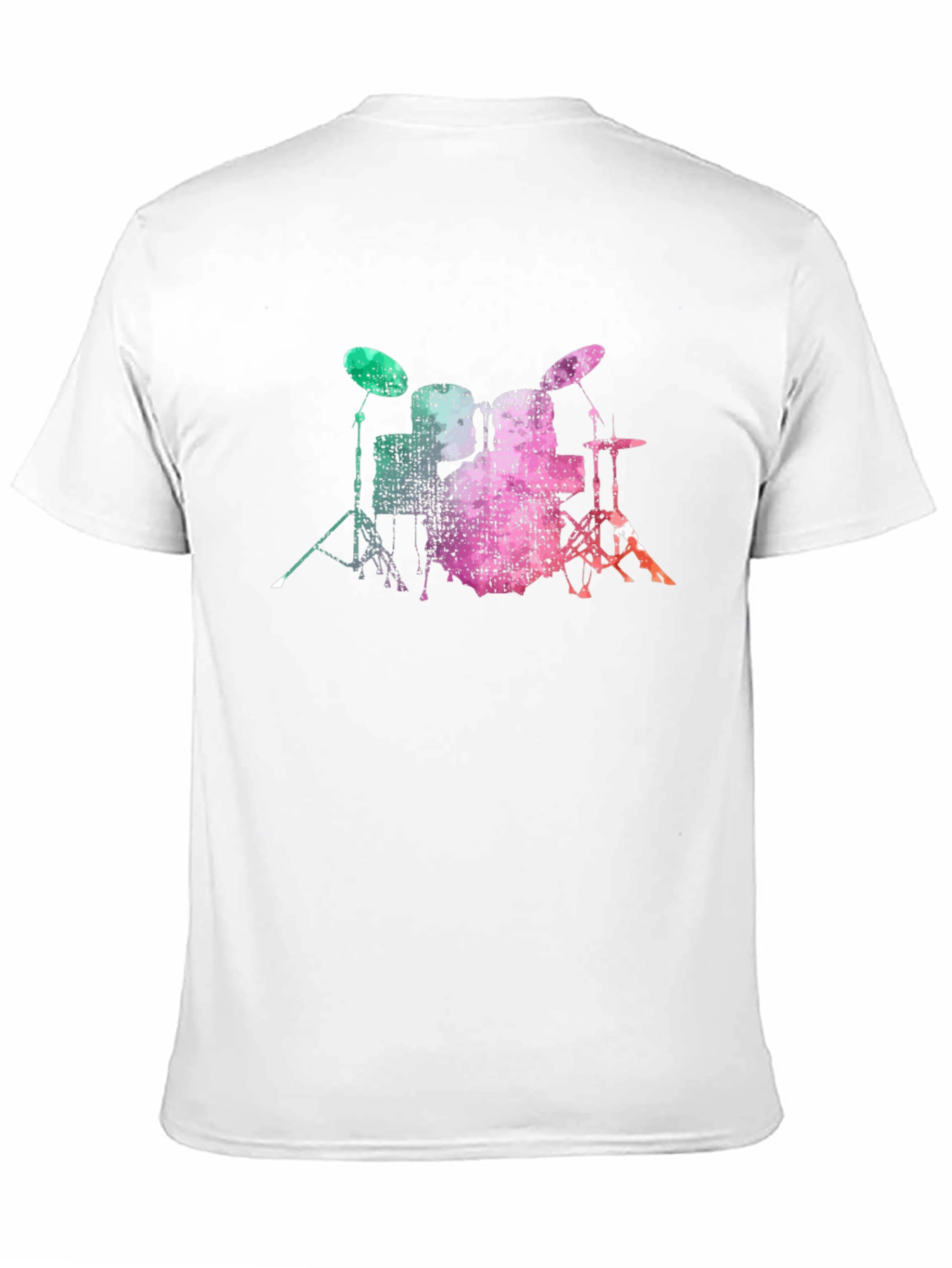 Drum Set Graphic Tee - Black Cotton T-Shirt