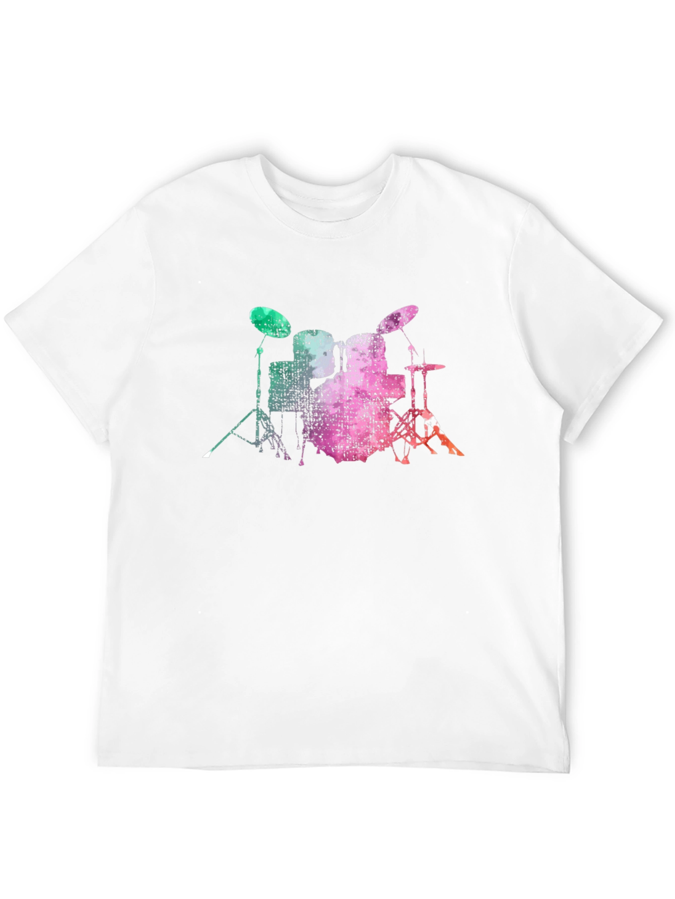Drum Set Graphic Tee - Black Cotton T-Shirt