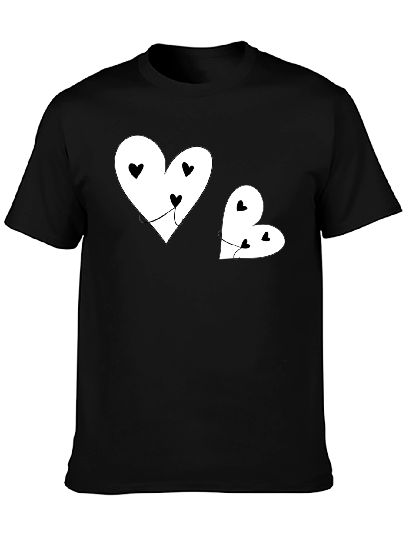 Heart Balloon Graphic Tee - Black Casual Shirt