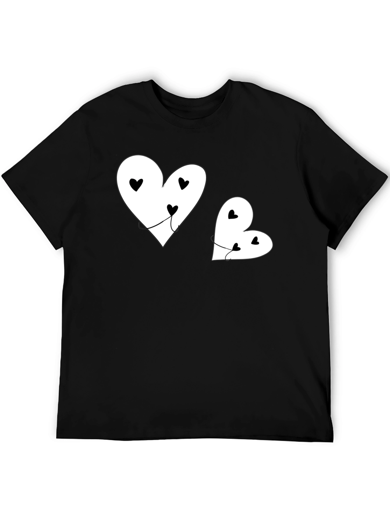 Heart Balloon Graphic Tee - Black Casual Shirt