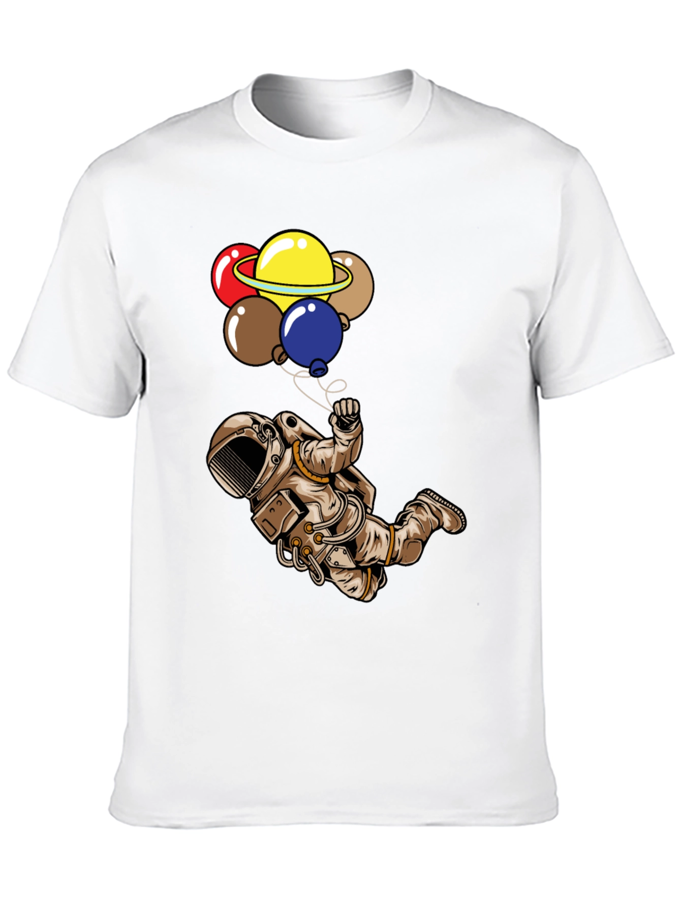 Astronaut & Planet Balloons Graphic T-Shirt