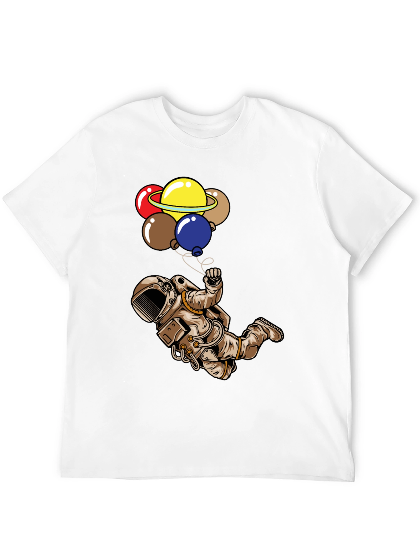 Astronaut & Planet Balloons Graphic T-Shirt