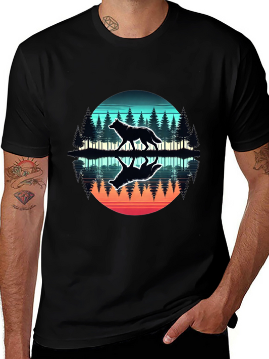 Wolf Reflection Graphic Tee - Nature Lovers T-Shirt