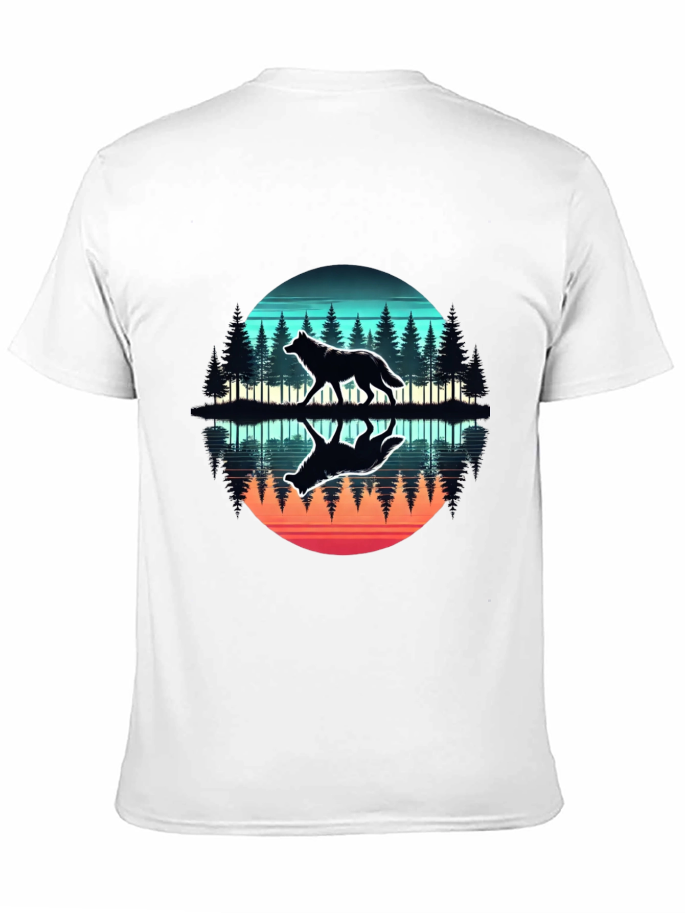 Wolf Reflection Graphic Tee - Nature Lovers T-Shirt