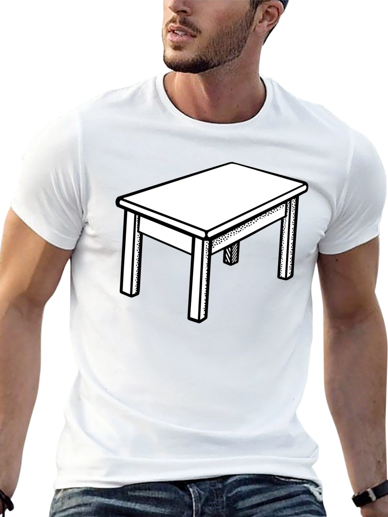 Table Graphic T-Shirt - Modern Black Tee