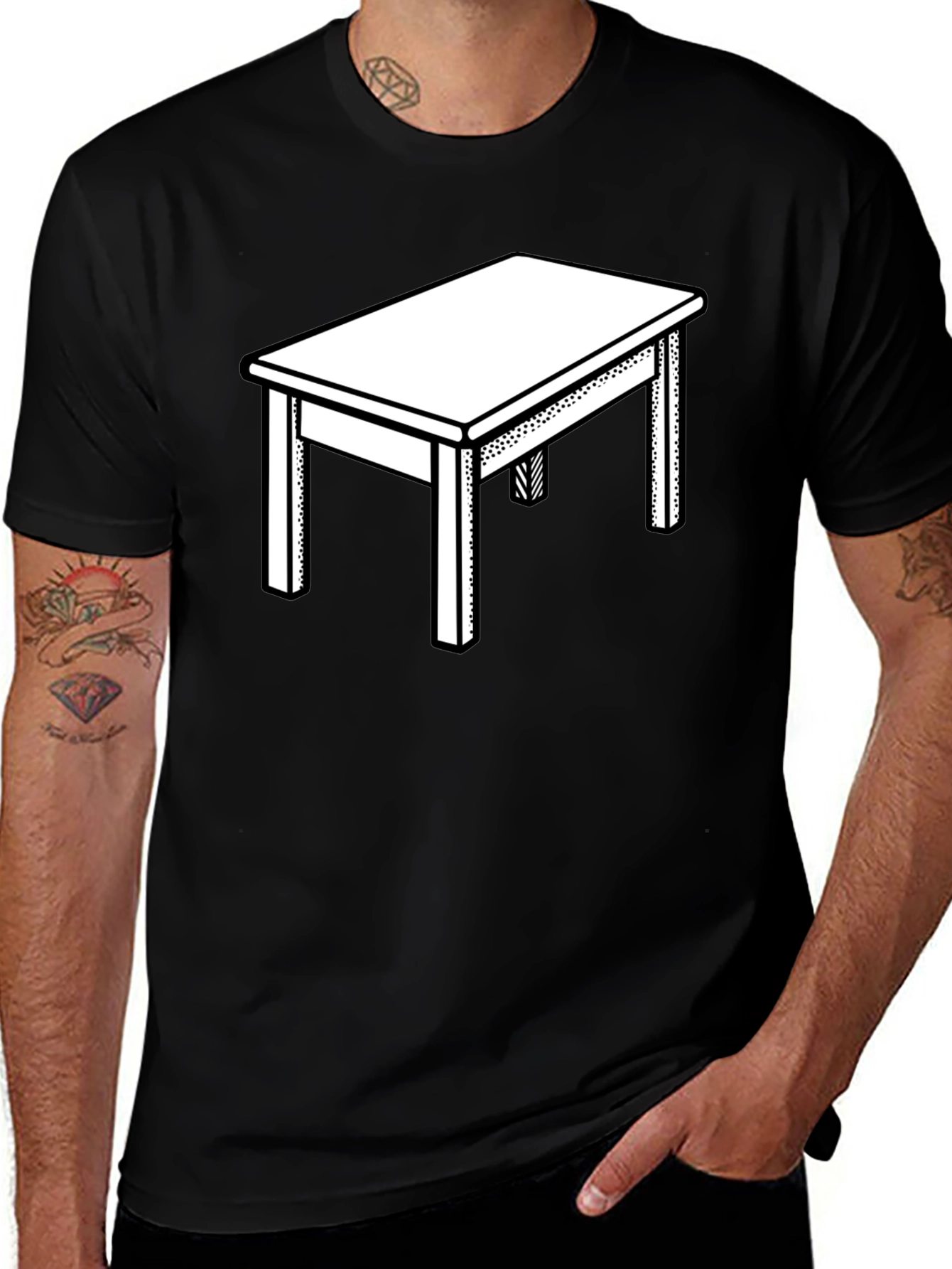 Table Graphic T-Shirt - Modern Black Tee
