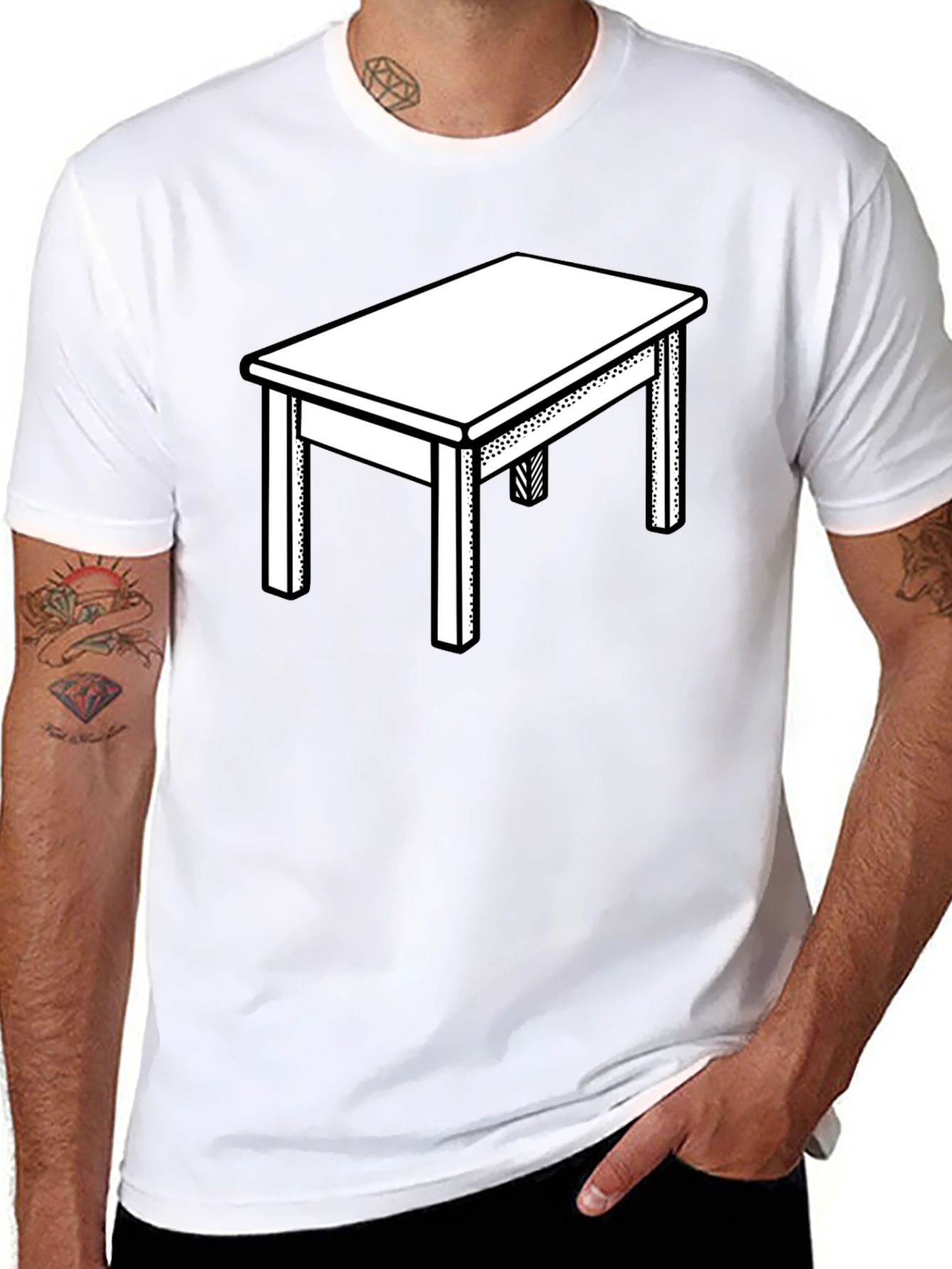 Table Graphic T-Shirt - Modern Black Tee